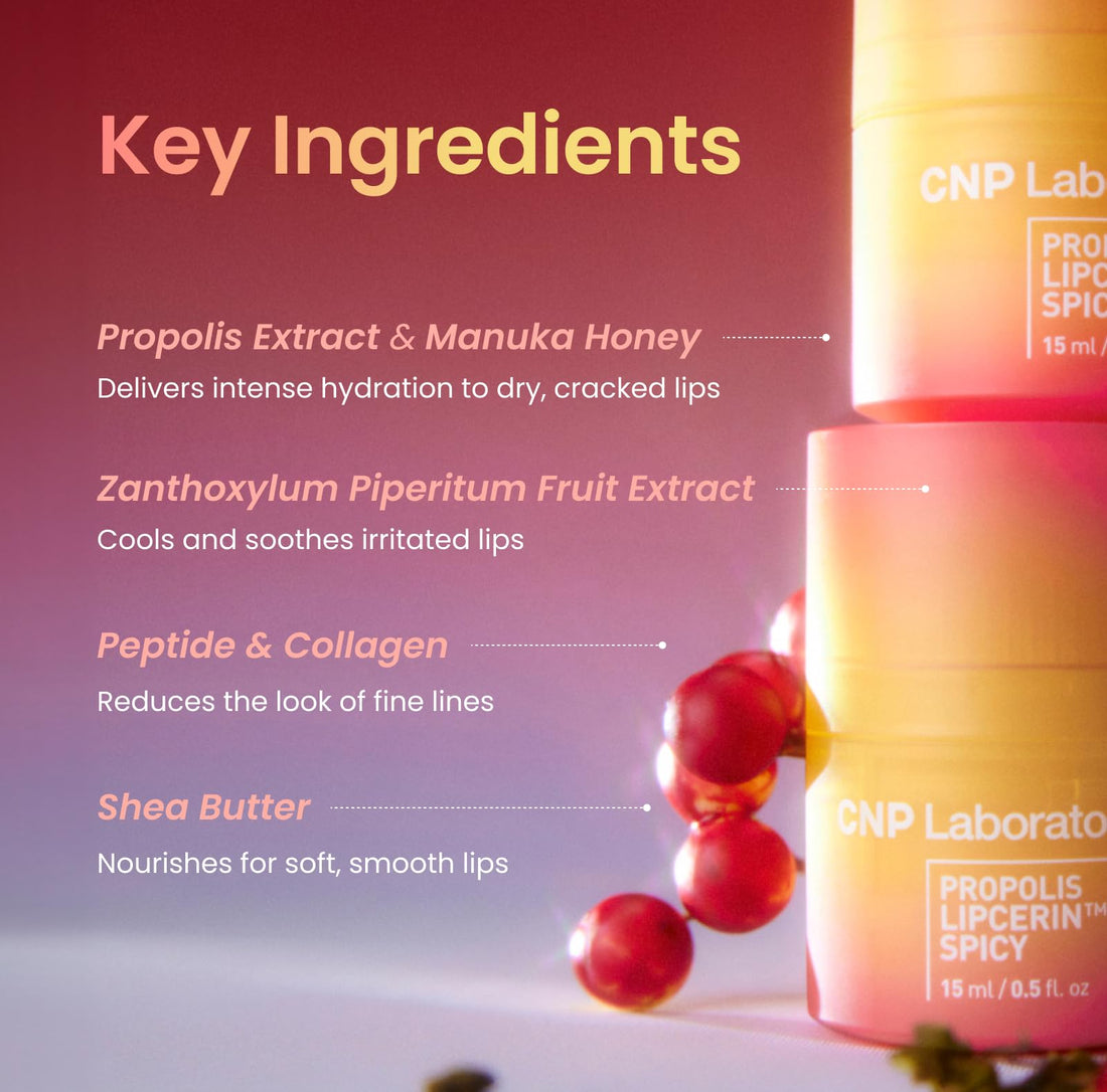 CNP Honey Lip Butter - Propolis Lipcerin™ 01 Original, Hydrating Overnight Manuka Lip Balm & Mask, 12hr Long-Lasting Moisture, Stocking Stuffers, Gifts for Women, 0.5 fl.oz. Halalzen