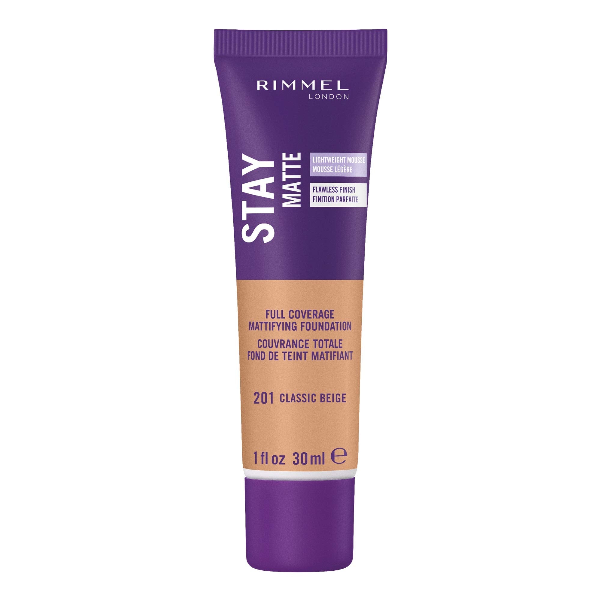 Rimmel London Stay Matte Liquid Mousse Foundation, Good Coverage and Oil-Free Formula, Soft Beige, 30 ml Halalzen