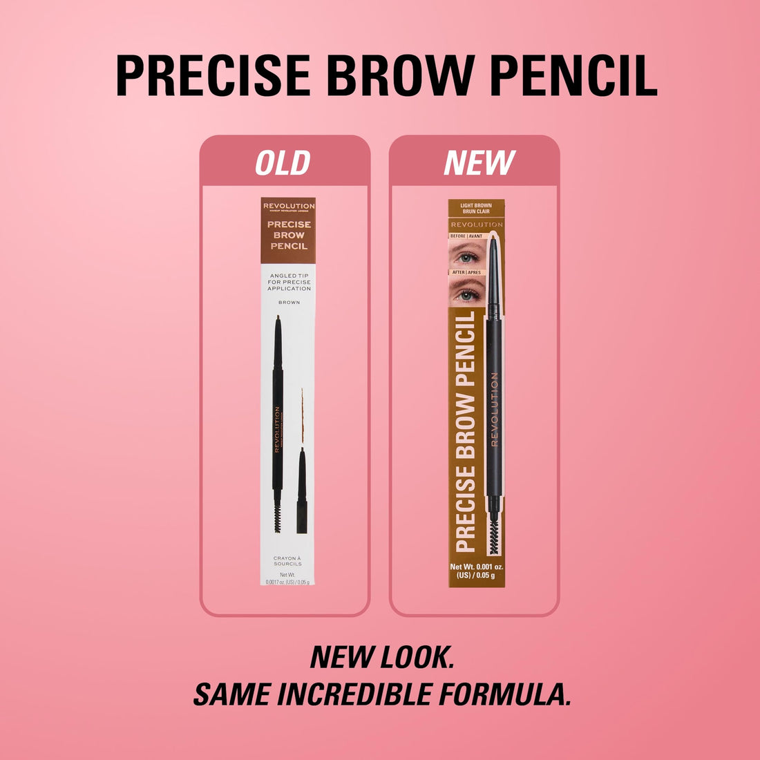 Revolution Precise Brow Pencil, Double-Ended Makeup Tool with Brush for Easy & Ultra Defined Brows and Bold Looks, Dark Brown, 0.05g