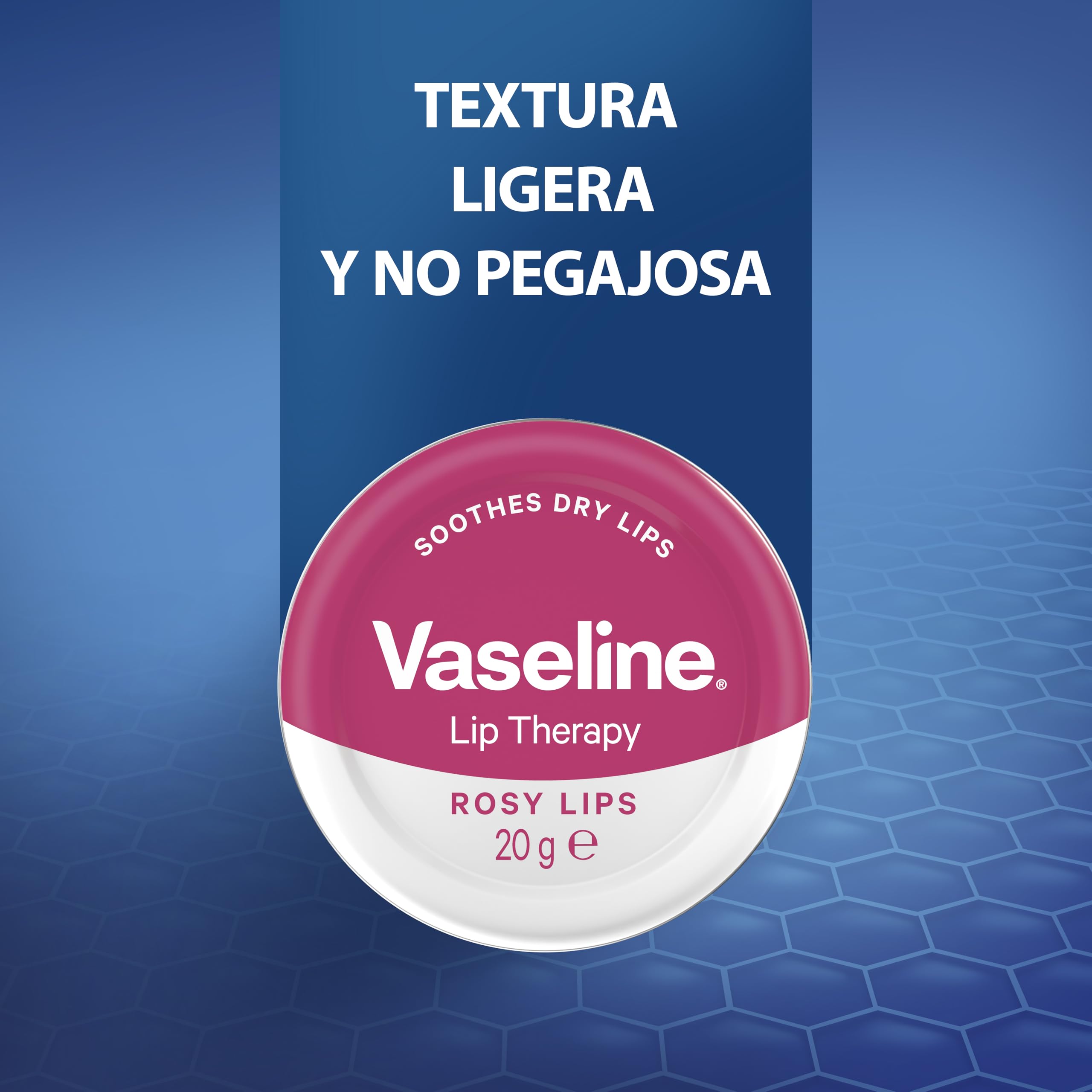 Vaseline Lip Therapy Rosy Lips Lip Balm Tin made with 3x purified petroleum jelly for dry lips 20 g
