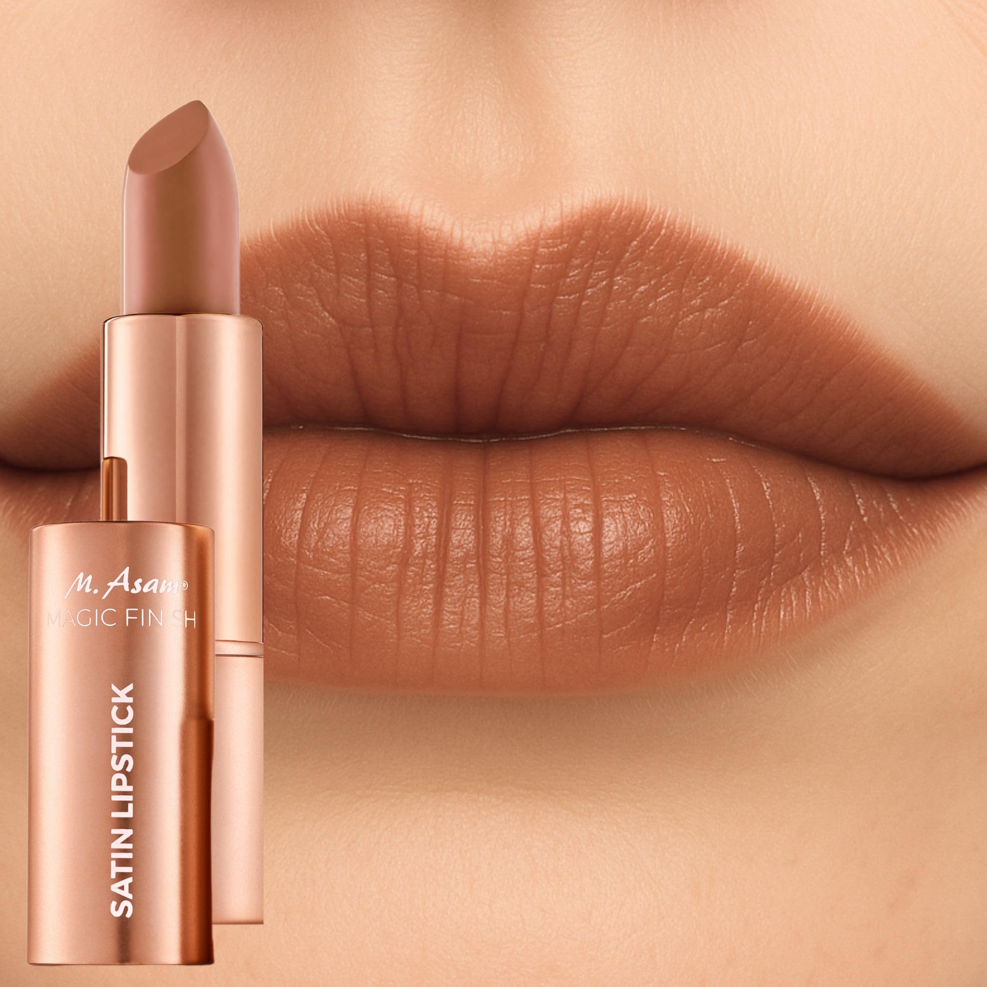 M. Asam MAGIC FINISH Lipstick Almond (4g) - Long Lasting Lipstick with Satin Finish, Intense Color & Care for Smooth Lips, Creamy Texture, Semi Matte Lipstick Look, Elegant Make Up Halalzen