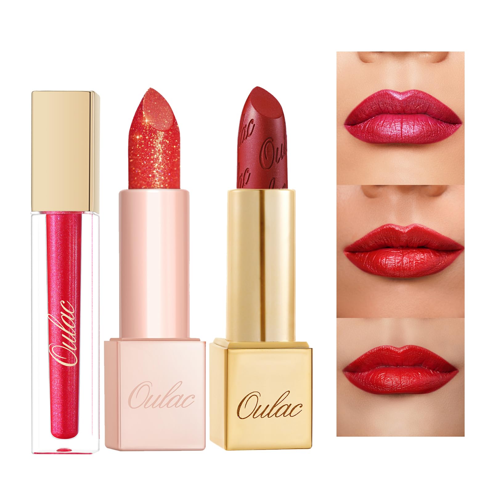 Oulac Metallic Diamond Shine Liquid Lip Gloss - Glitter Glossy for Lip & Eye, Long Lasting 24H + & Waterproof, Lightweight Lip Stain, 3D Metallic Finish, No Transfer, Vegan, 4.5ml,MD05 Loose Control Halalzen