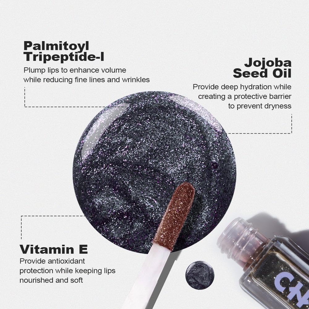 Chillab Magic Black Plumping Lip Oil, Hydrating, Color-Adapting, High-Shine Gloss, Non-Sticky, Nourishing & Long-Lasting Lip Treatment Halalzen
