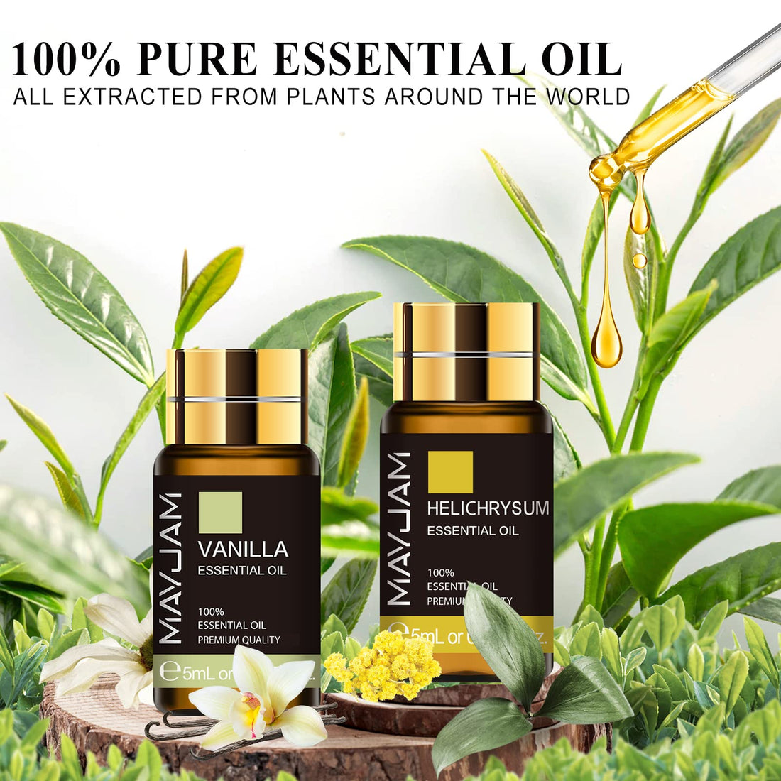 MAYJAM Top 20 Pure Essential Oil Set, Premium Grade Essential Oils for Diffuser for Home, Premium Aromatherapy Oils for Candle Making, Skin & Hair Care