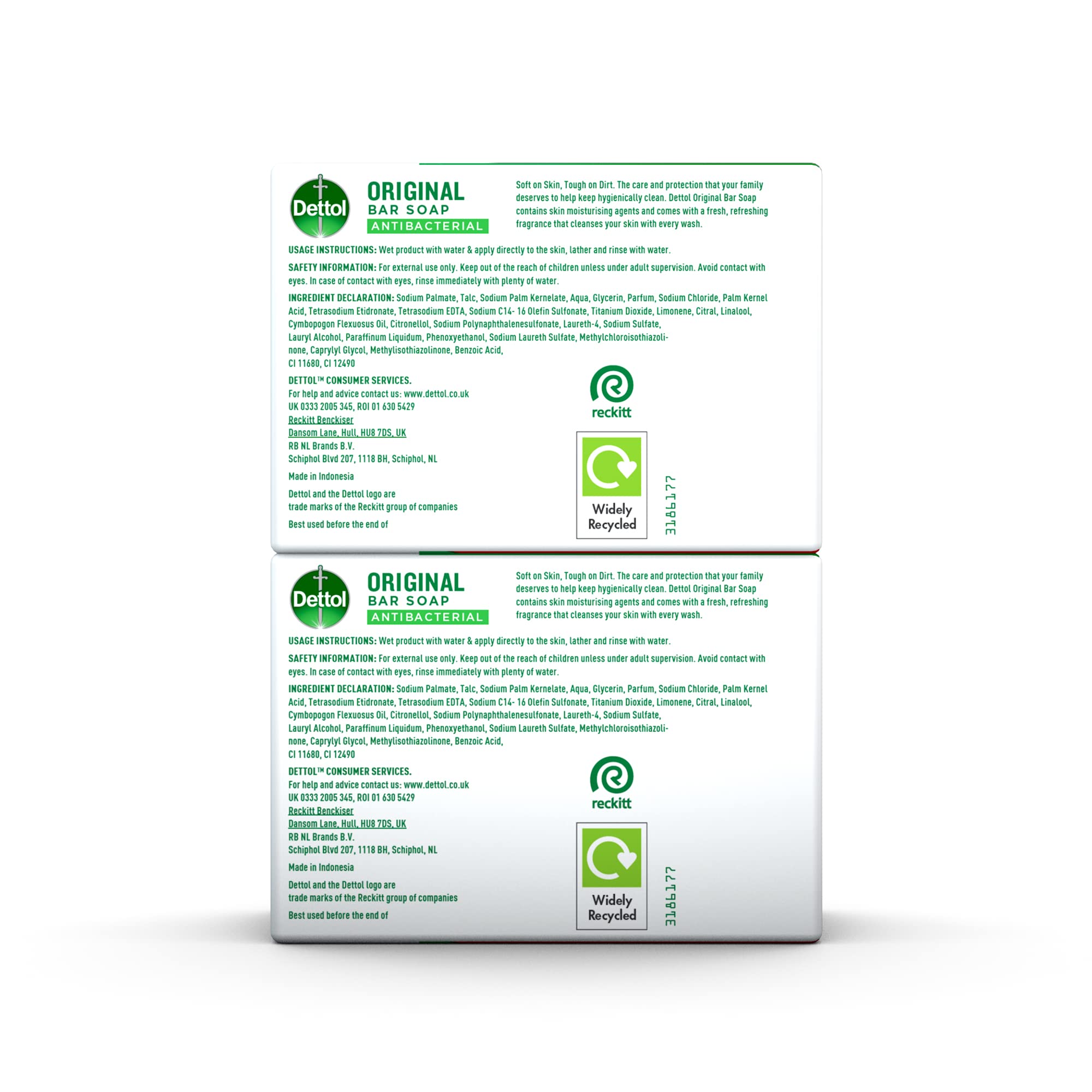 Dettol Antibacterial and Moisturings Bar Soap Original, Pack of 12 Halalzen