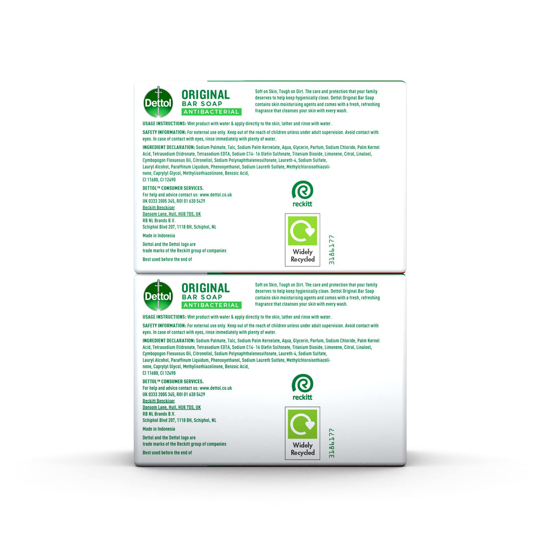 Dettol Antibacterial and Moisturings Bar Soap Original, Pack of 12 Halalzen