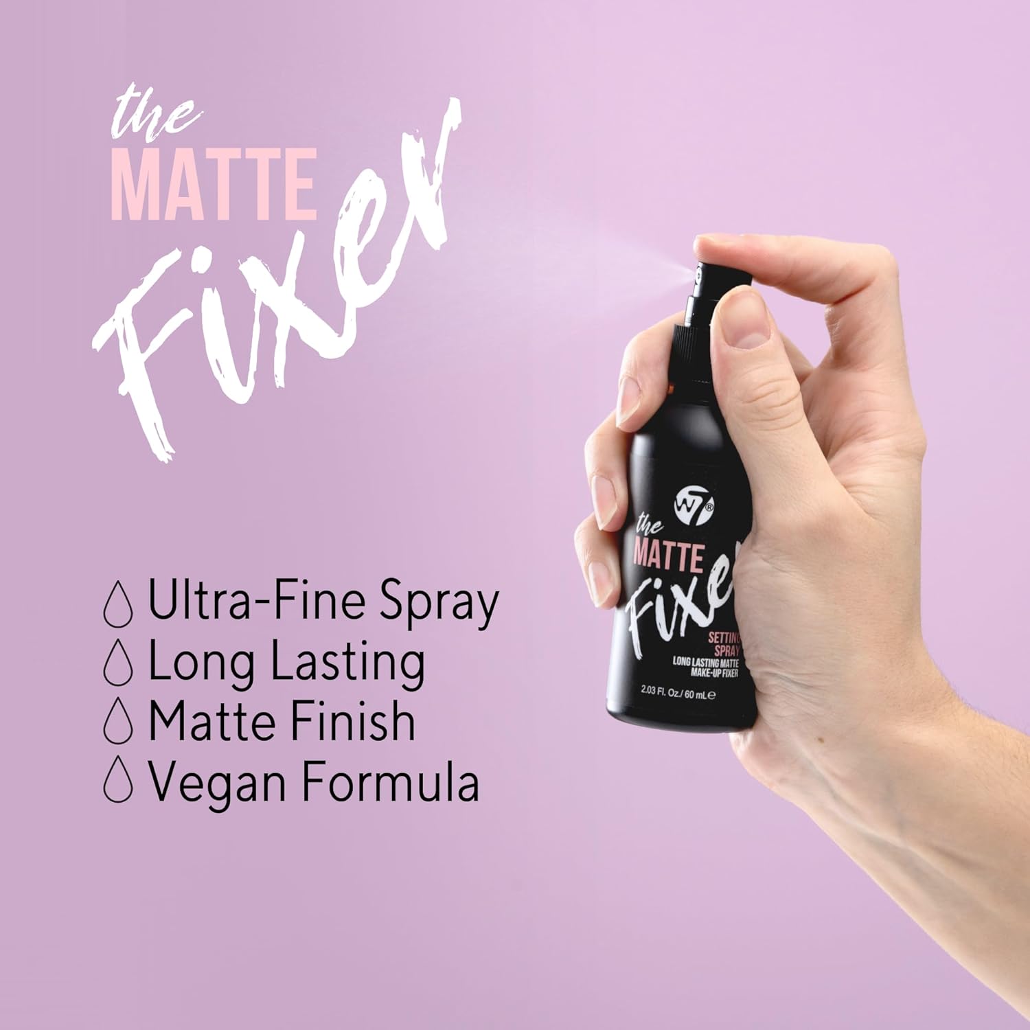 W7 The Fixer Makeup Setting Spray - Matte Finish - Long-Lasting, Ultra-Fine Formula - Cruelty Free and Vegan Halalzen