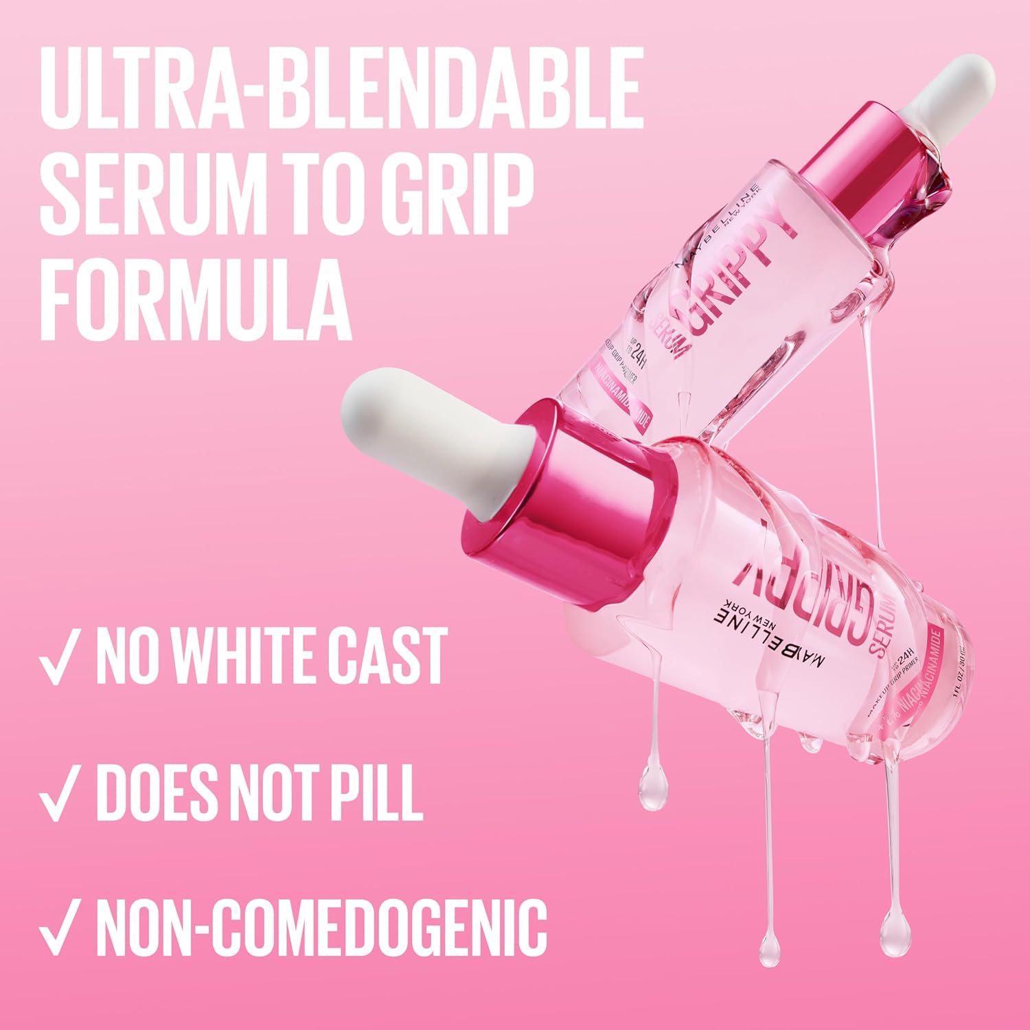 Maybelline Grippy Serum Primer, Hydrating Makeup Primer with 2% Niacinamide For Up To 24HR Make Up Wear, Clear, 1 Count Halalzen