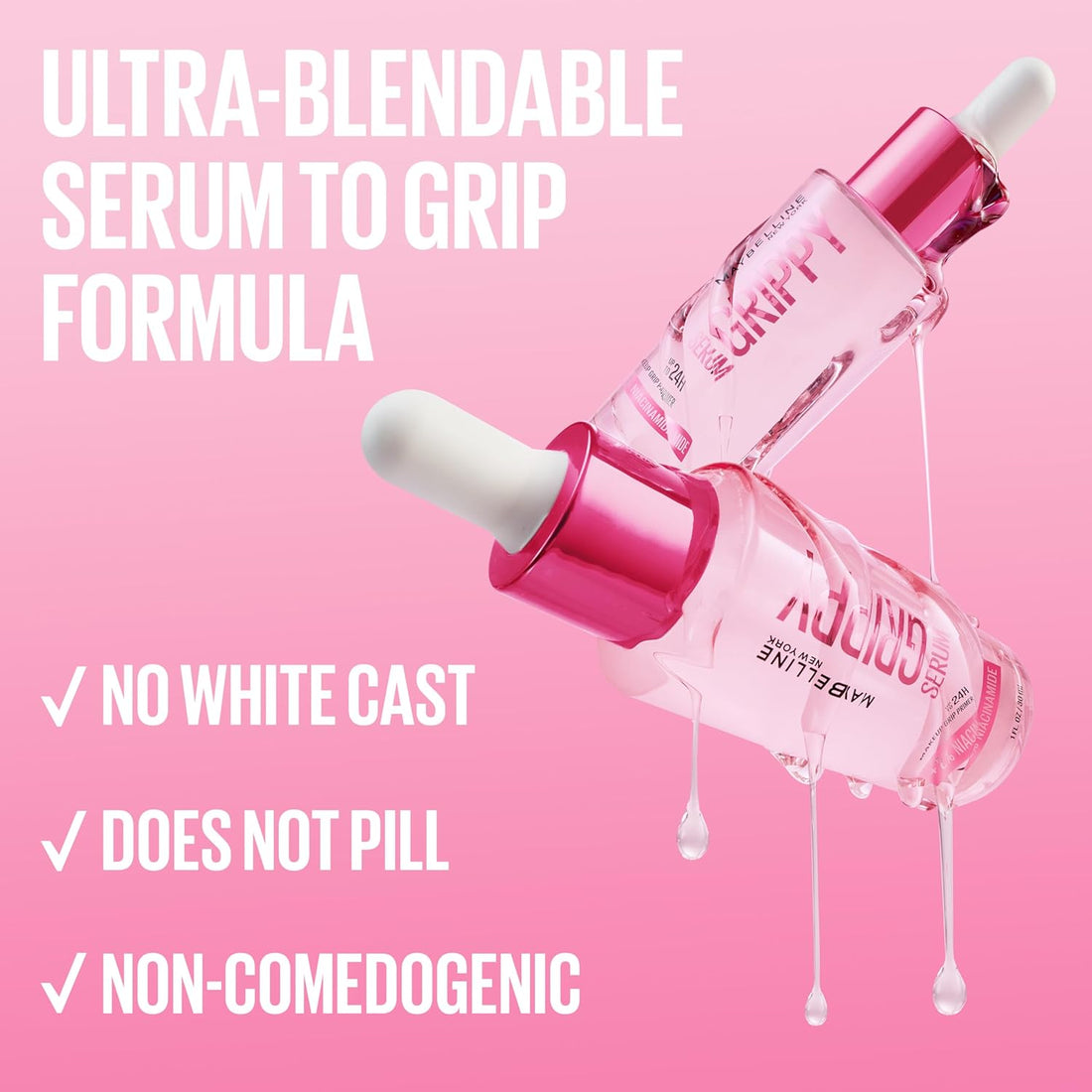 Maybelline Grippy Serum Primer, Hydrating Makeup Primer with 2% Niacinamide For Up To 24HR Make Up Wear, Clear, 1 Count Halalzen