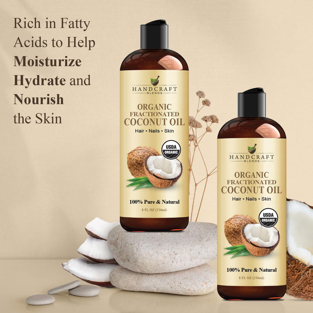 Handcraft Blends Castor Oil with Rosemary and Peppermint Oil 118 ml | 100% Pure and Natural | Premium Grade Carrier Oil | Hair, Eyelashes and Eyebrows | Hair and Body