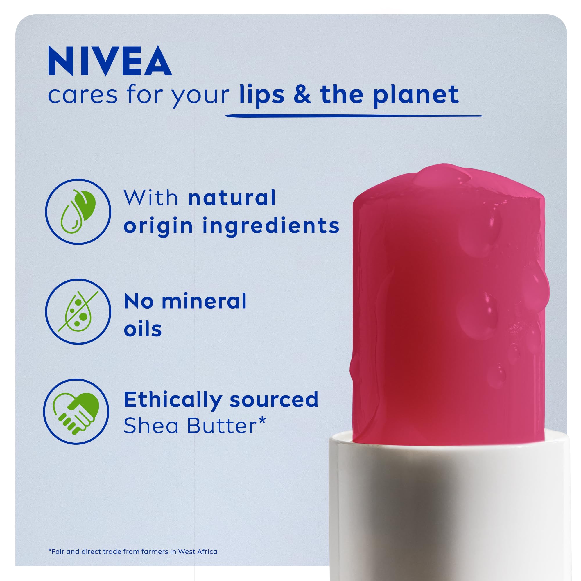 NIVEA Cherry Shine Lip Balm (4.8g), Flavoured Lip Balm with Shea Butter, Natural Oils and Vitamins, Provides 24h Moisture and a Soft Red Shine, Vegan Lip Care Formula Halalzen
