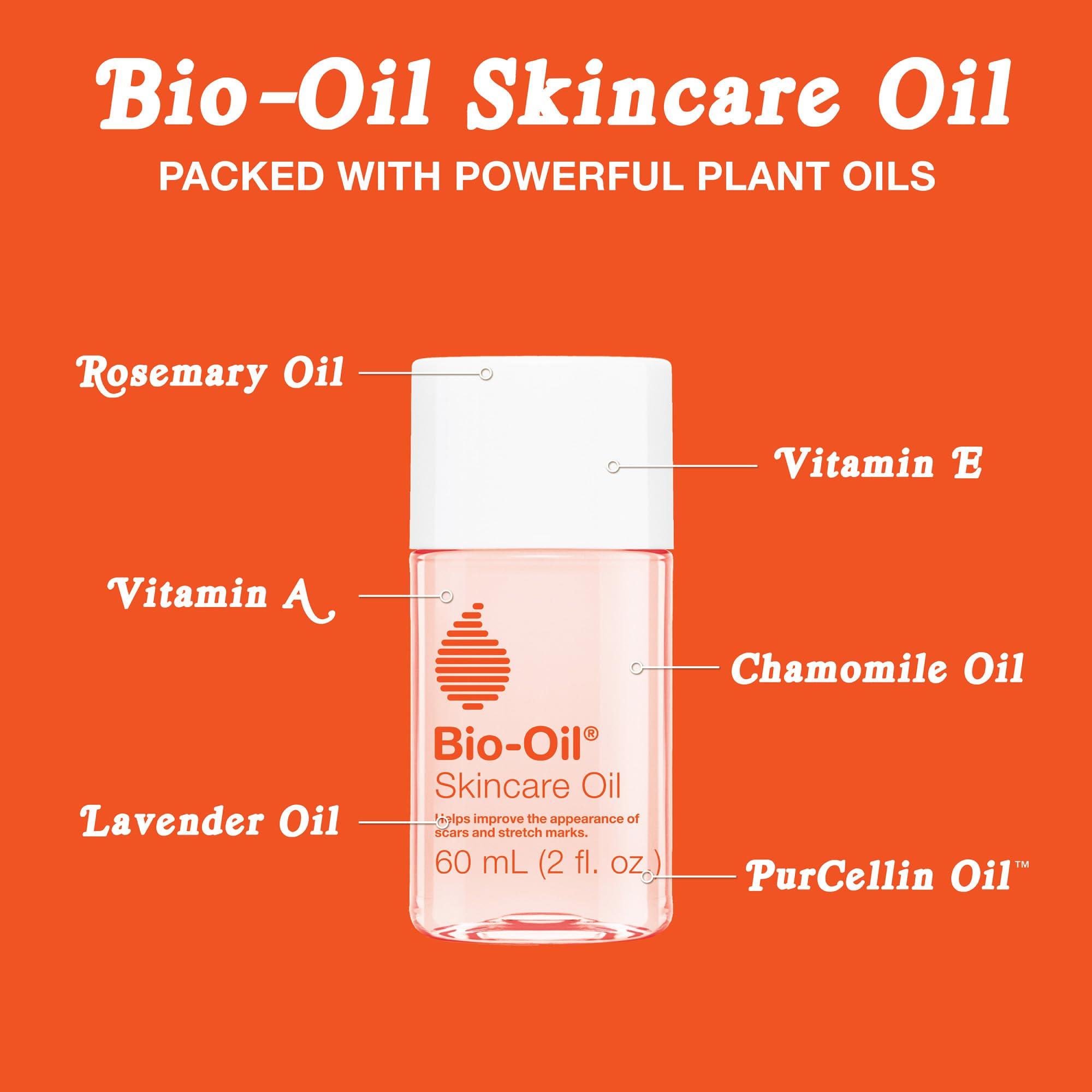 Bio-Oil Skincare Body Oil Serum, Face and Body Moisturizer with Vitamin E & A, for Scars, Stretch Marks, Sensitive Skin, All Skin Types, Dermatologist Recommended, Non-Comedogenic, 2 Oz Halalzen