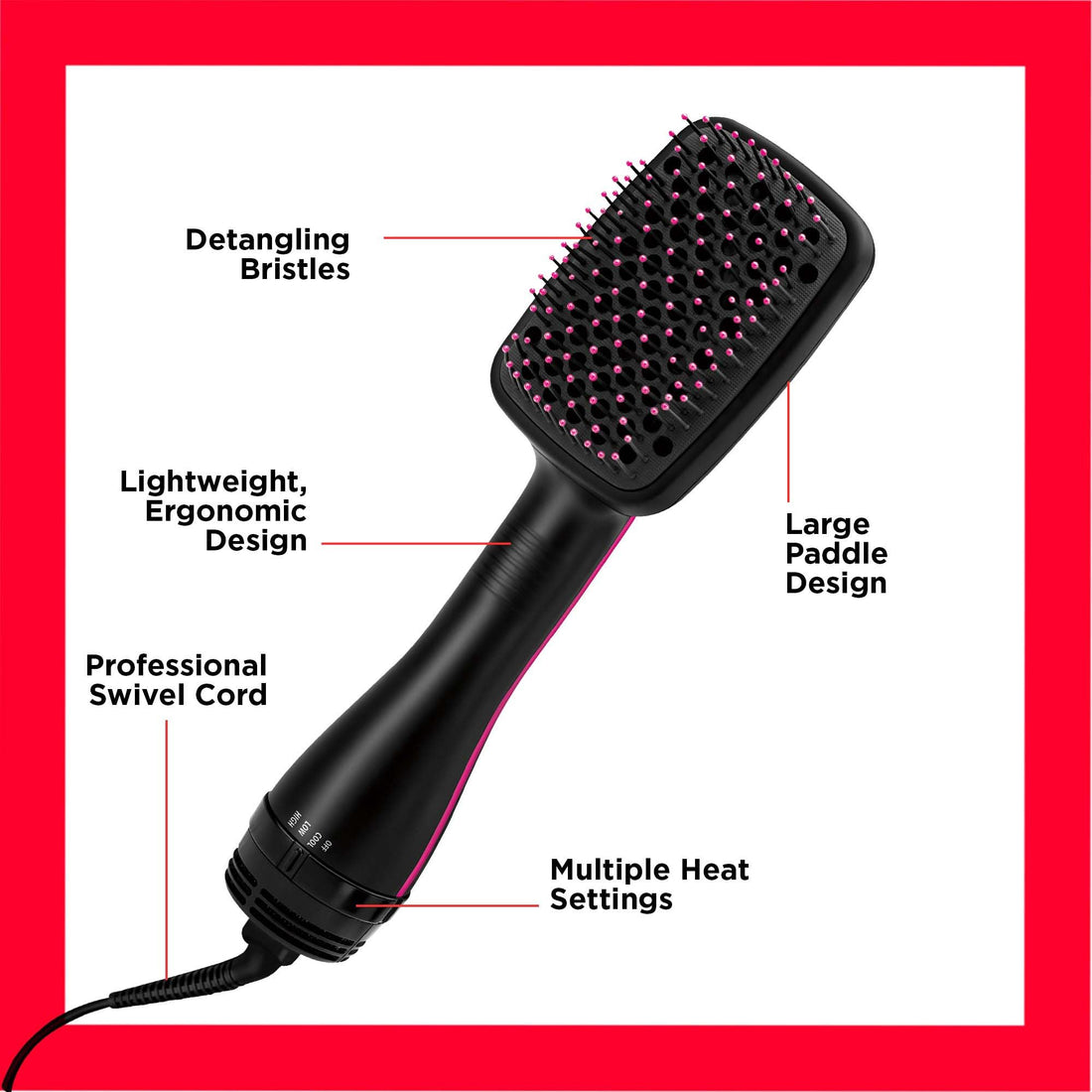 Revlon Hair Tools RVHA6017UK Tangle Free Hot Air Styler, Black Halalzen