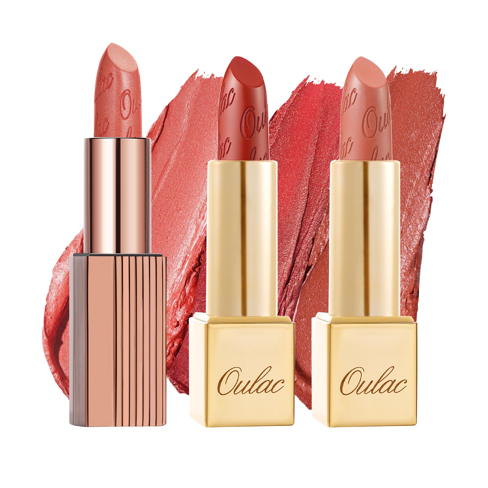 OULAC Metallic Shine Glitter Lipstick, Pink High Impact Lipcolor, Lightweight Soft and Ultra Hydrating, Long Lasting, Vegan & Cruelty-Free, Full-Coverage Lip Color 4.3 g/0.15 HIP & HIPPIE(11) Halalzen