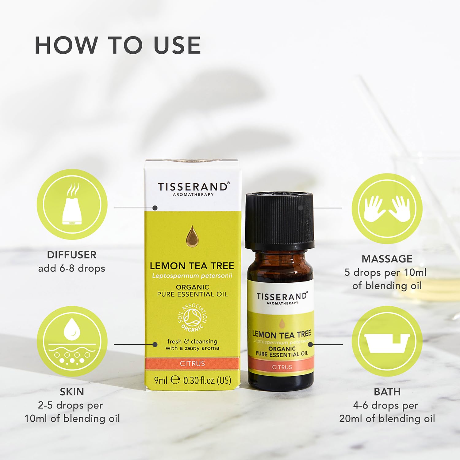 Tisserand Aromatherapy,Lavender - Organic Essential Oil,Massage Oil, Aromatherapy Oil, Skin Oil, Oil for Diffuser,100% Pure Essential Oil - 9ml