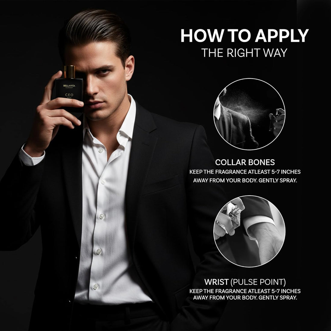 Bellavita Luxury CEO MAN Eau de Parfum | 100 ml (3.4 fl.oz.) | Perfume for Men | Mandarin, Lemon, Lavender, and Vetiver Notes | Long Lasting Men's Fragrance