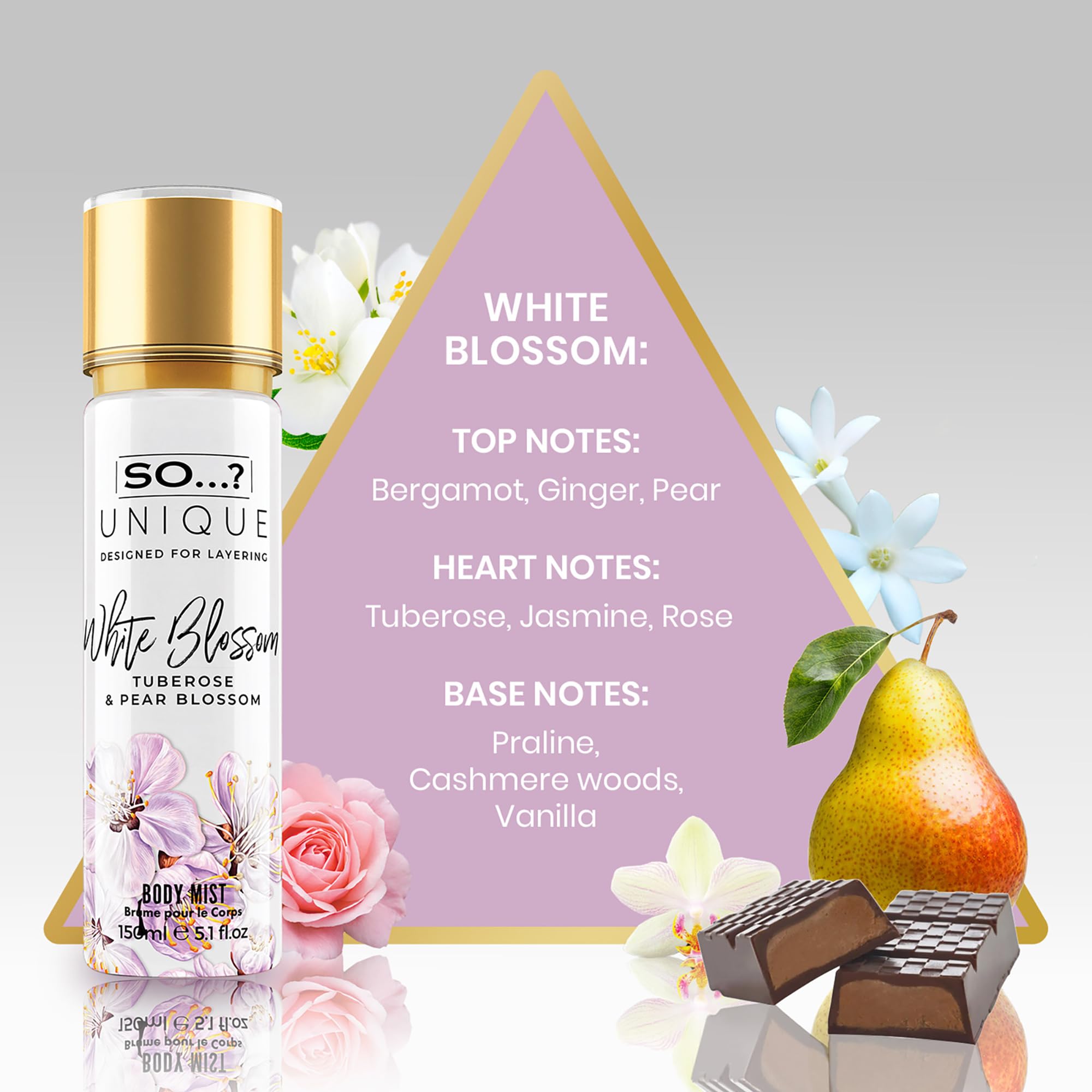 So…? Unique Womens White Blossom Body Mist Fragrance Spray 150ml Halalzen