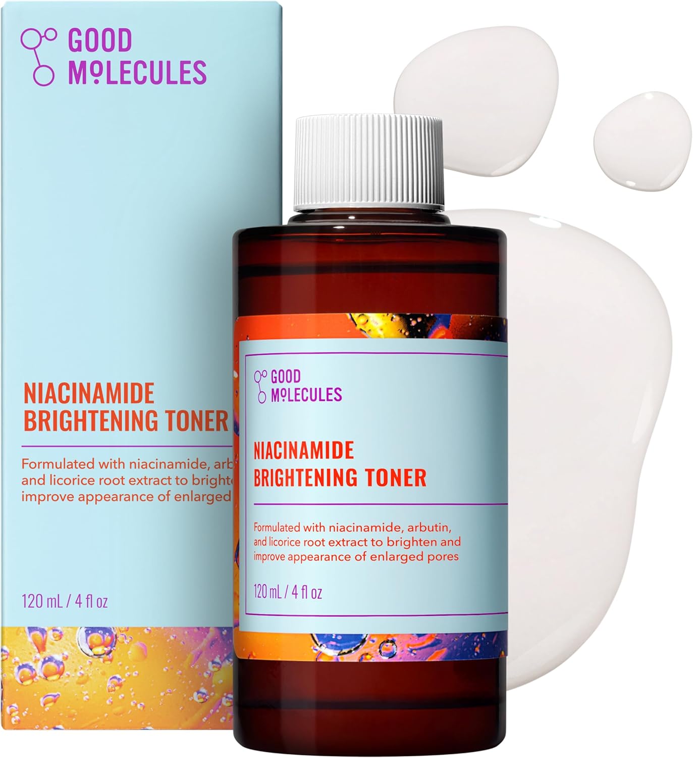 Good Molecules Niacinamide Brightening Toner Facial Toner with Niacinamide, Vitamin C and Arbutin for Even Tone, Enlarged Pores Skincare for Face