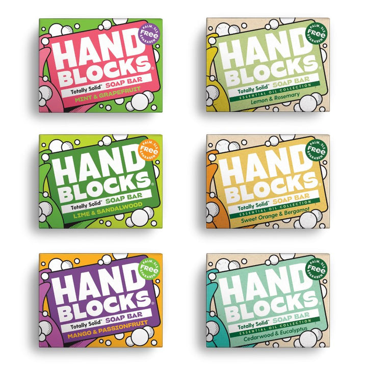 Hand Blocks: Cedarwrood & Eucalyptus (6 Pack) - Cold Processed Natural Soap Bars - Plastic, Palm, SLS, SLES & Paraben Free Halalzen