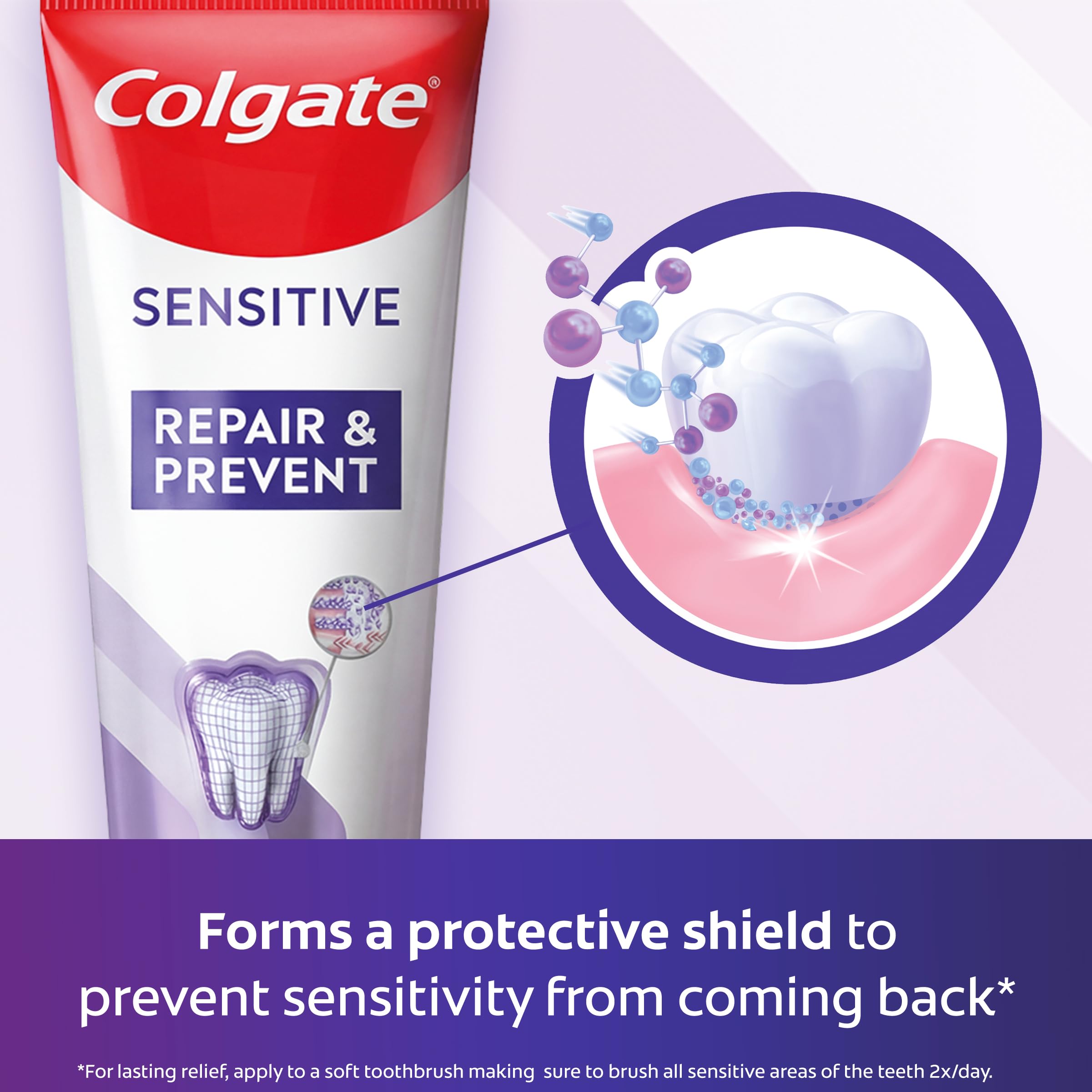 Colgate Sensitive Repair & Prevent + Gentle Whitening Toothpaste 75ml, Toothpaste for Sensitive Teeth, Acts in 1 Minute, Seals and Repairs Sensitive Areas of Teeth, Prevents Pain Coming Back