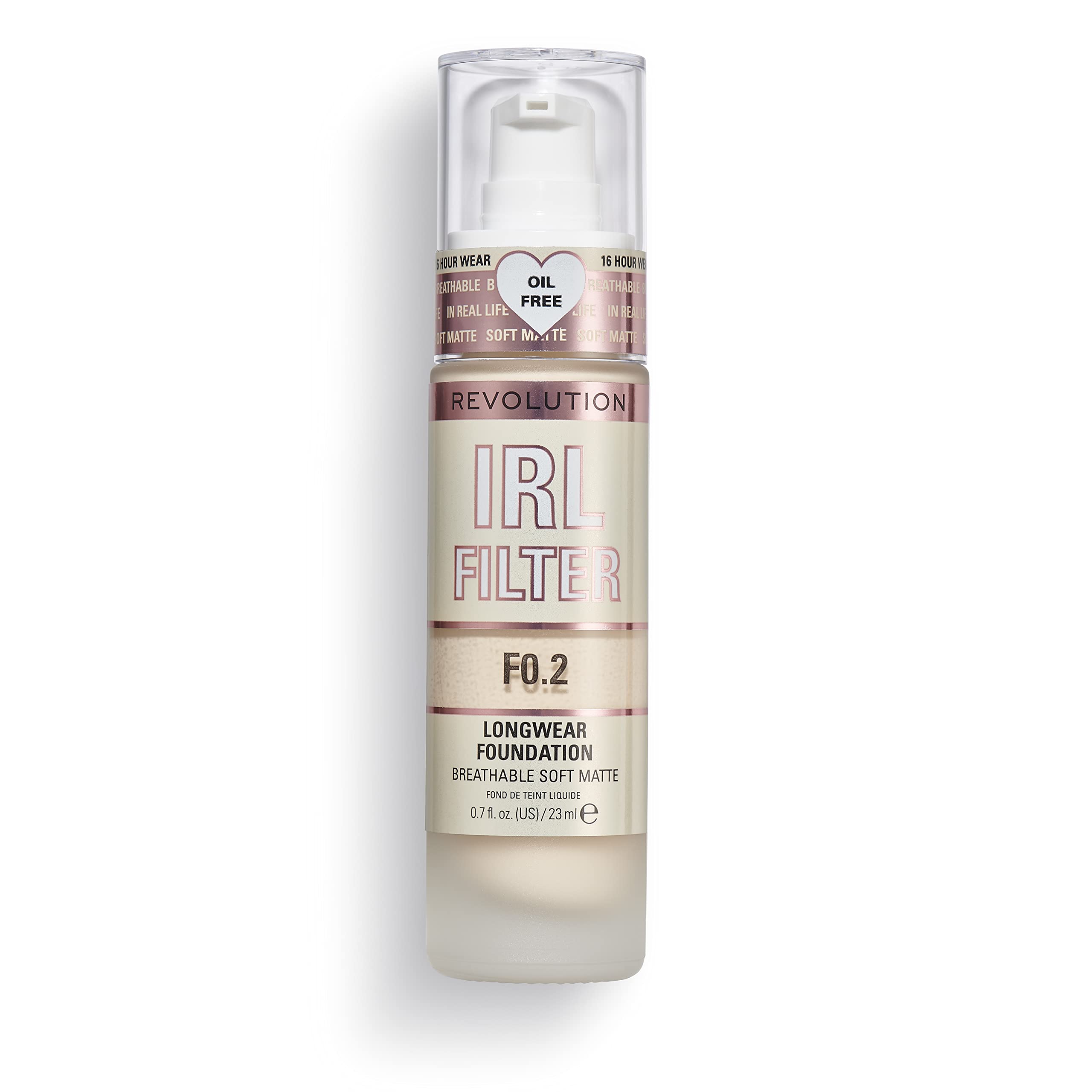 Makeup Revolution IRL Filter, Longwear Foundation, Medium to Full Coverage, Matte Finish, 16 Hour Wear, F5, Fair To Light Skin Tones, 23ml Halalzen