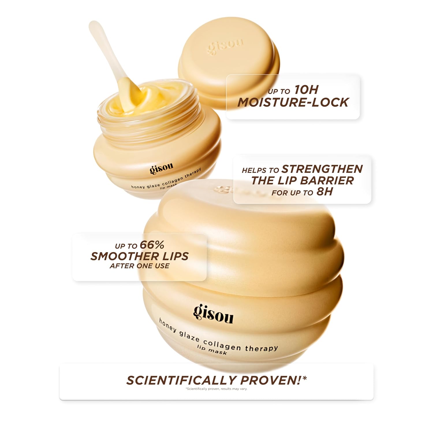 Gisou Honey Glaze Collagen Therapy Lip Mask - Intense Hydration, Visible Repair & Glazed Shine with Mirsalehi Honey, Collagen Active & Hyaluronic Acid Halalzen