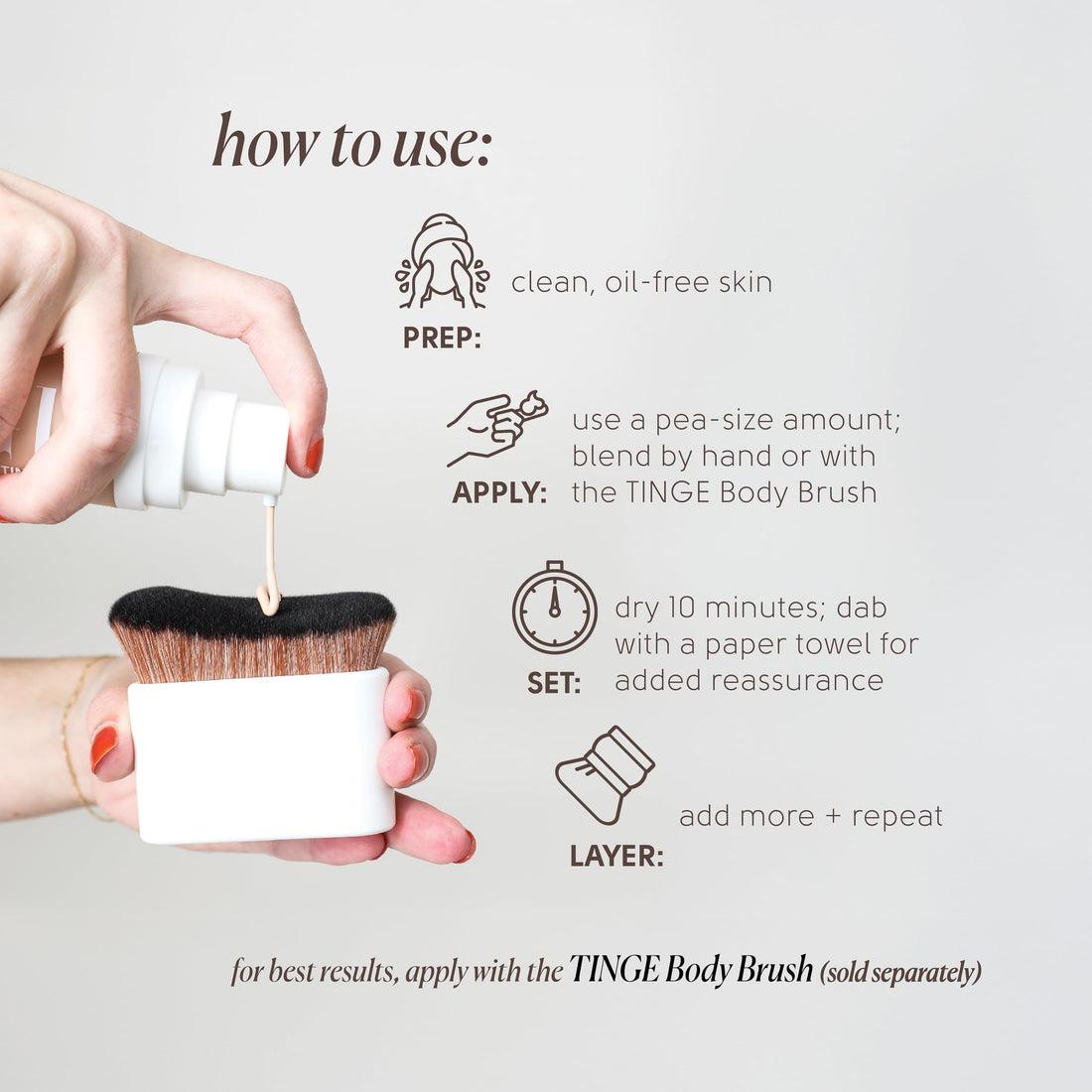 Tinge Body Makeup, wasser- und wischfest, mittlere Deckkraft, hält bis zu 48 Stunden, für alle Hauttypen, parfümfrei, vegan, hergestellt in den USA, 100 ml – Fair Warm