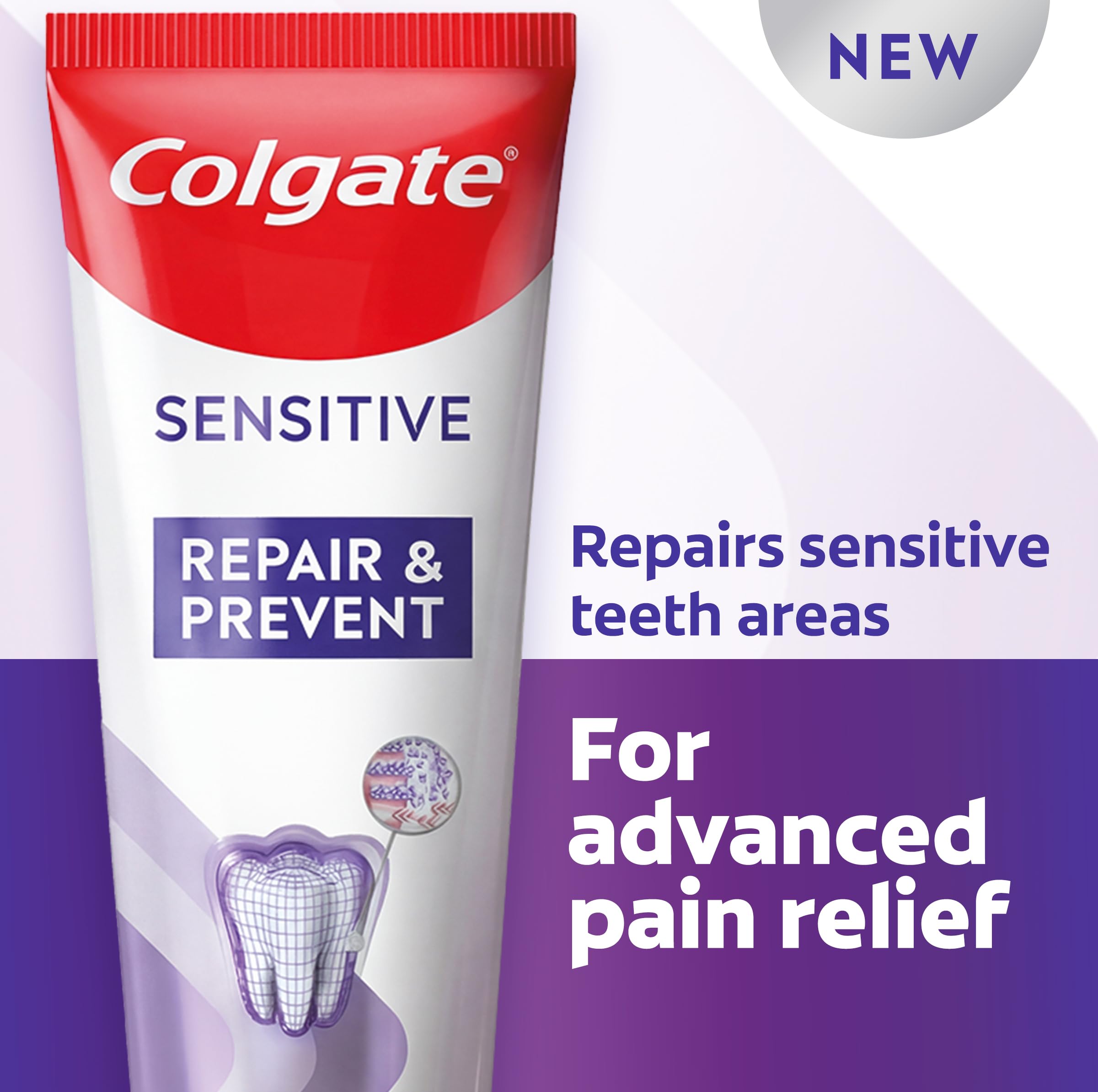 Colgate Sensitive Repair & Prevent + Gentle Whitening Toothpaste 75ml, Toothpaste for Sensitive Teeth, Acts in 1 Minute, Seals and Repairs Sensitive Areas of Teeth, Prevents Pain Coming Back