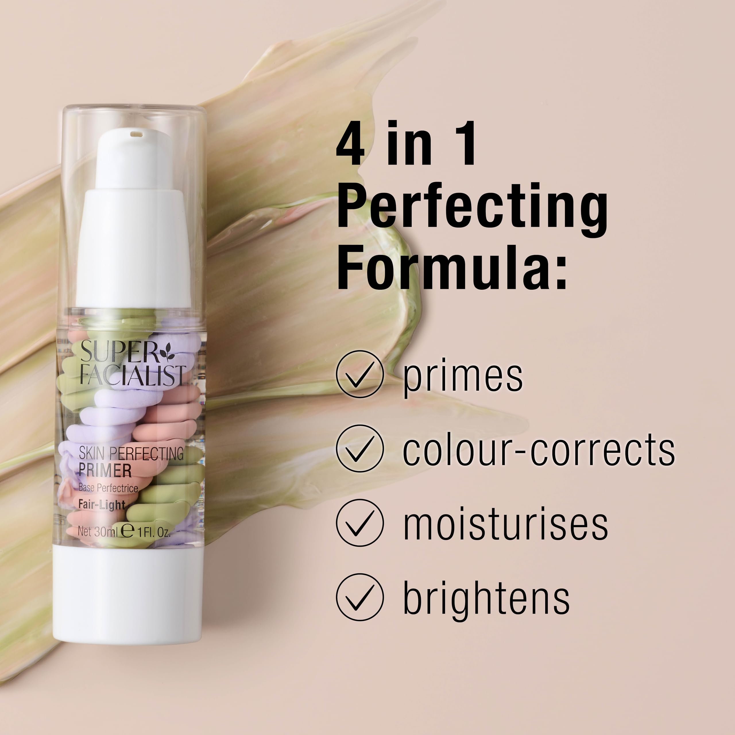 Super Facialist Skin Perfecting Primer - Base Face Primer to Hydrate, Protect & Refine with Colour Corrector Technology, Hyaluronic Acid & Niacinamide, Vegan Friendly Make Up Primer, 30ml Halalzen