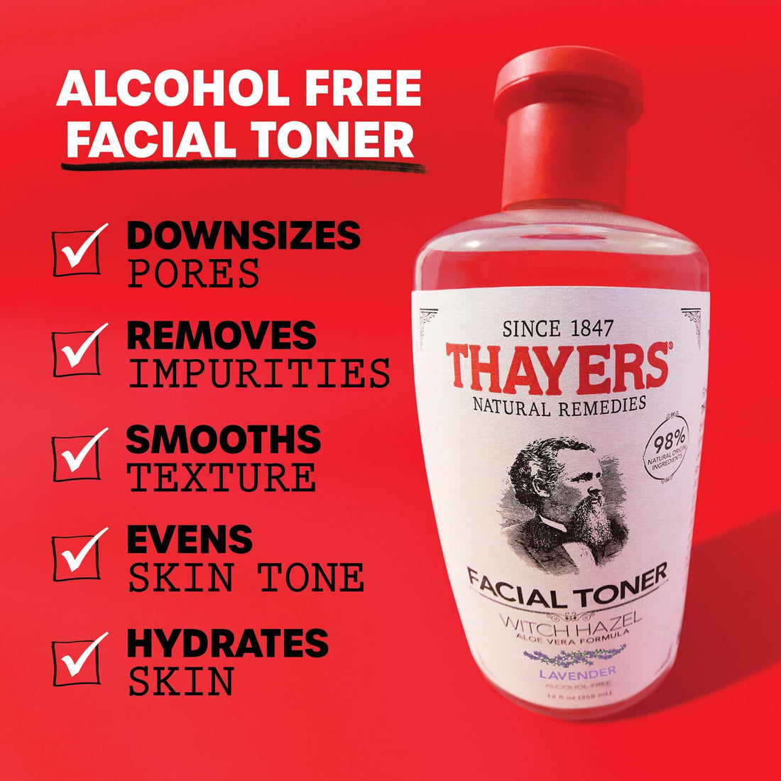Thayers Witch Hazel Facial Gentle Rose Petal Toner Lotion with Organic Aloe Vera, All Day Hydration, Redue Pores & Improve Skin Texture, Vegan & Alcohol Free, 355ml