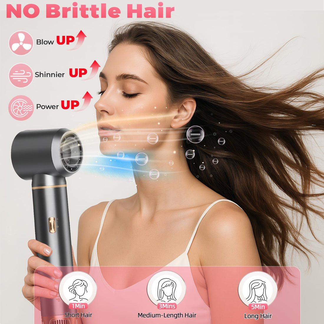 5 in 1 Hot Air Styler, Hair Dryer Brush with Auto Wrap Curlers, 3 Heat Settings, Fast Drying & Volumizing – Includes Curling Barrels & Straightening Comb (Charcoal) Halalzen