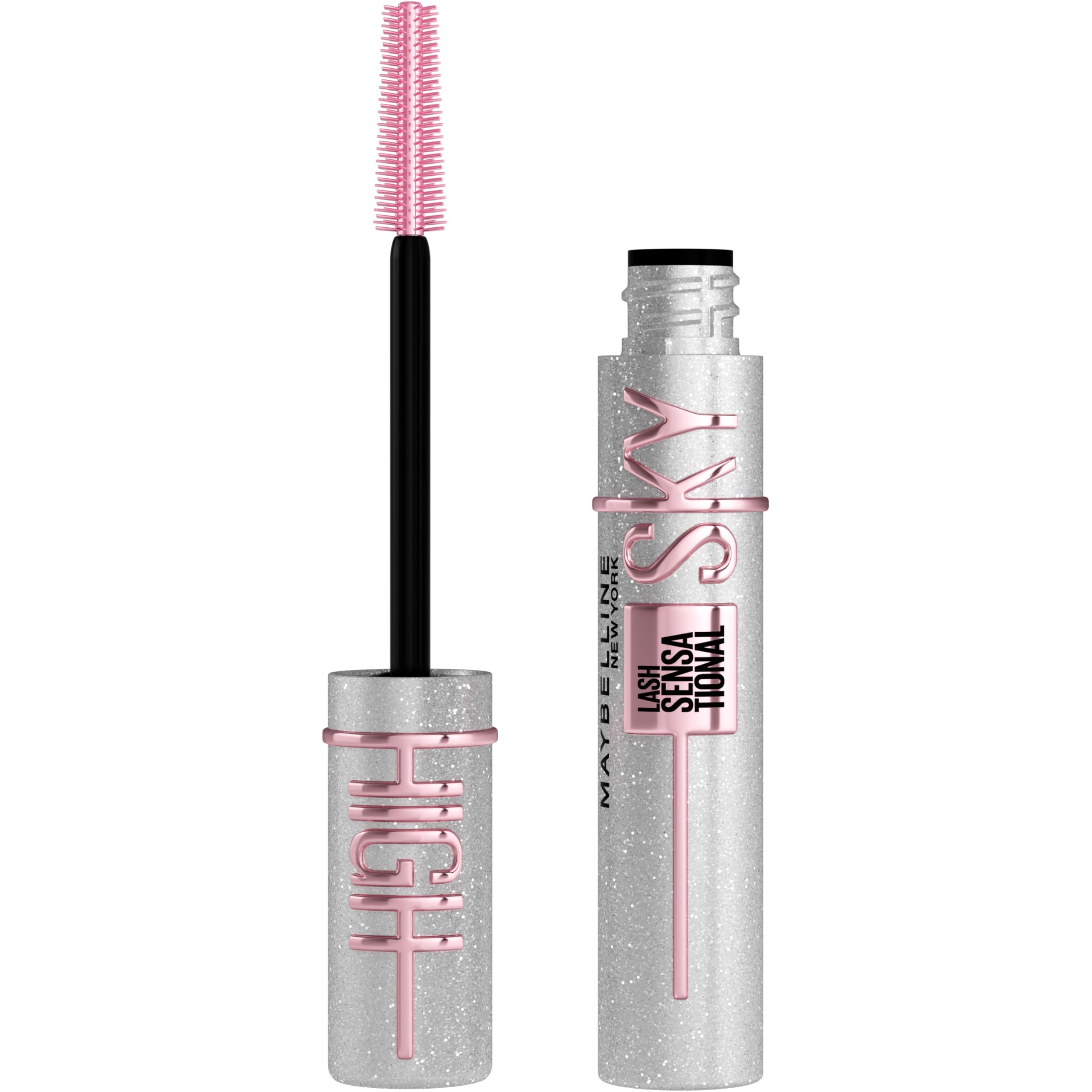 Maybelline Lash Sensational Sky High Washable Mascara Make-up, Volumen, Verlängerung, Definition, Schwung, Multiplikation, aufbaufähige Formel, Very Black, 1 Stück