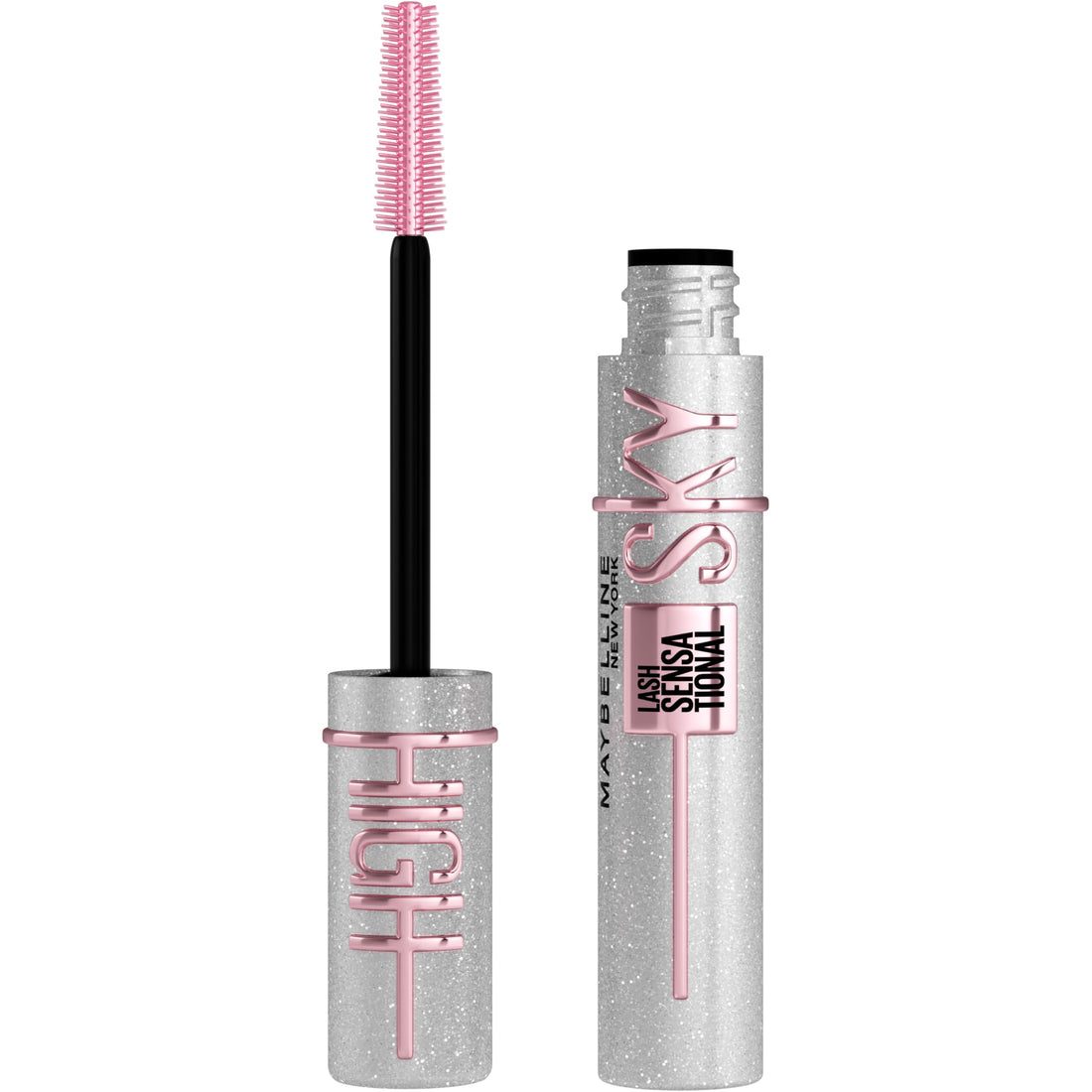 Maybelline Lash Sensational Sky High Washable Mascara Make-up, Volumen, Verlängerung, Definition, Schwung, Multiplikation, aufbaufähige Formel, Very Black, 1 Stück