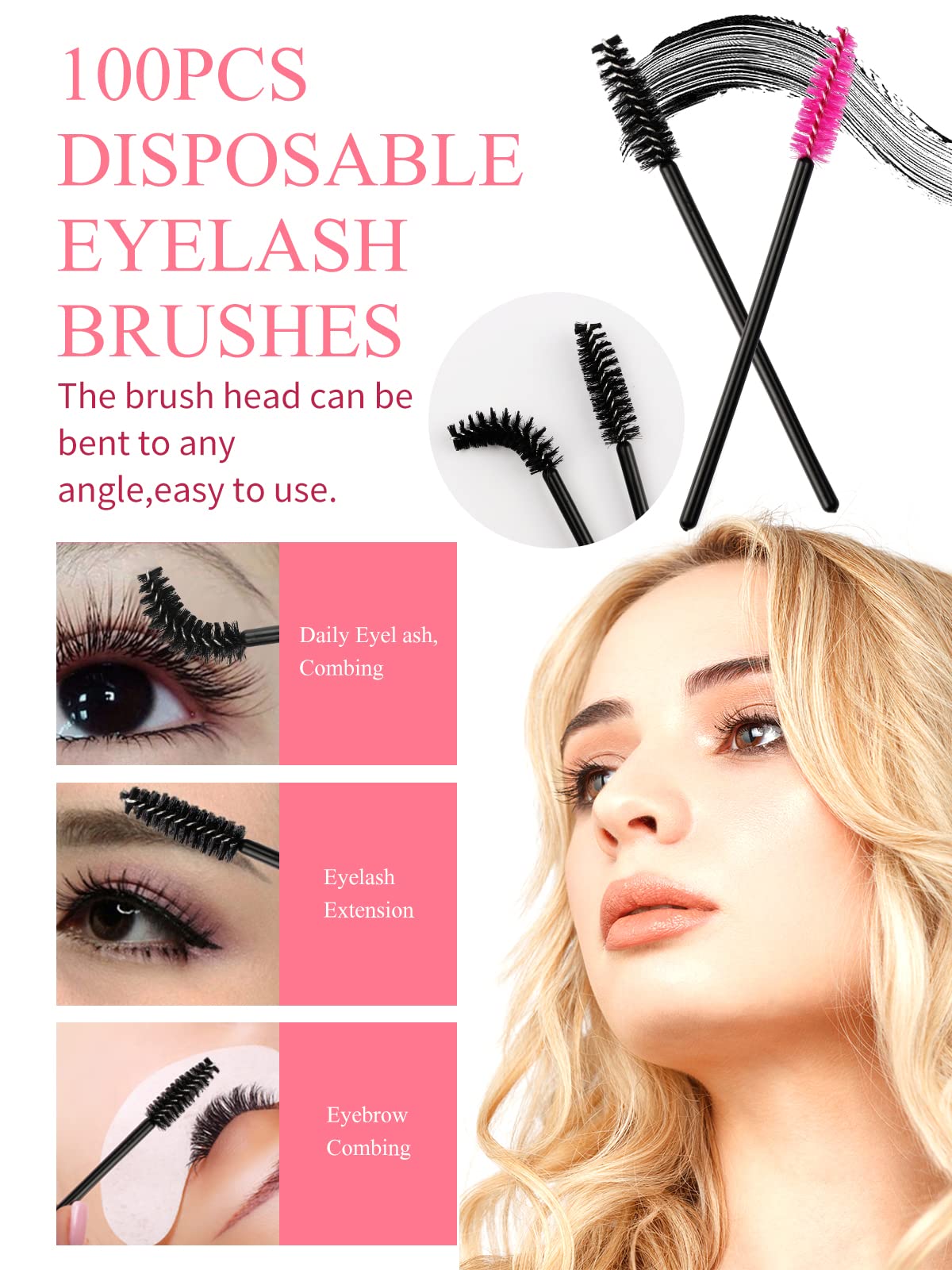 Yokilly 300PCS Disposable Mascara Wands Lip Wands Set,100Pcs Eyelash Brush/100Pcs Lip Brush/100PCS Micro Brushes,Makeup Tool Kit with Organizer Box Halalzen