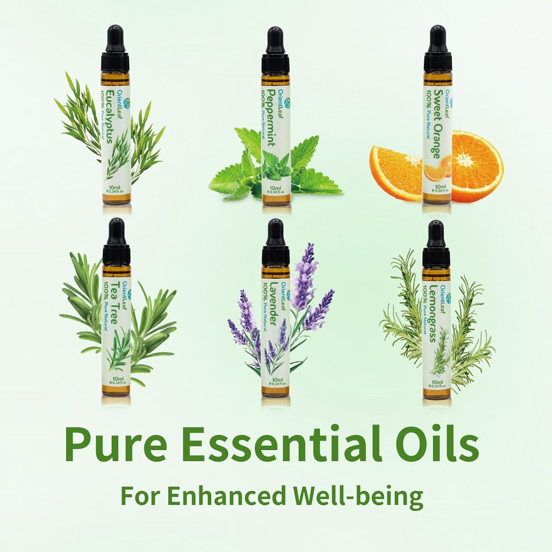 Essential Oils for Diffusers for Home, Birthday Gifts, Teacher Gifts for Women, Diffuser Oil for DIY Candle, Aromatherapy, Humidifiers, Peppermint, Tea Tree, Lavender, Eucalyptus, Orange, Citronella
