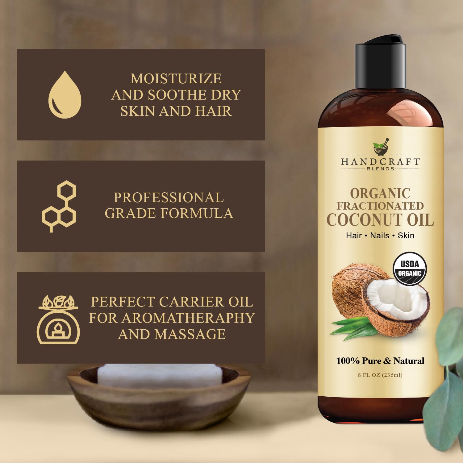 Handcraft Blends Castor Oil with Rosemary and Peppermint Oil 118 ml | 100% Pure and Natural | Premium Grade Carrier Oil | Hair, Eyelashes and Eyebrows | Hair and Body