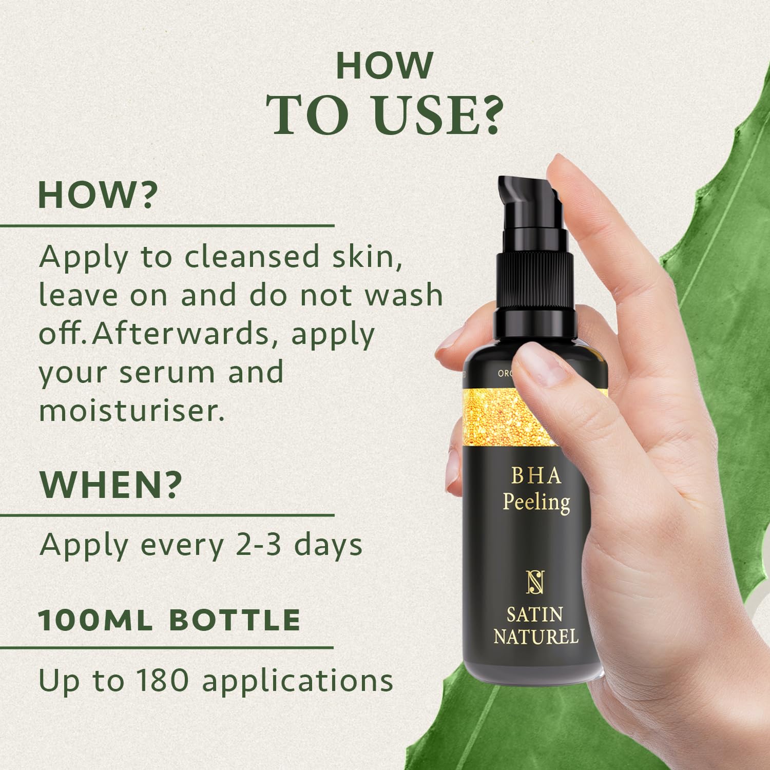 Satin Naturel High-Dose Hyaluronic Serum 100 ml – Organic Hyaluronic Acid Facial Serum – Anti-Aging Moisturizing Serum – Vegan – 24h Hydration – Facial Care for Women and Men