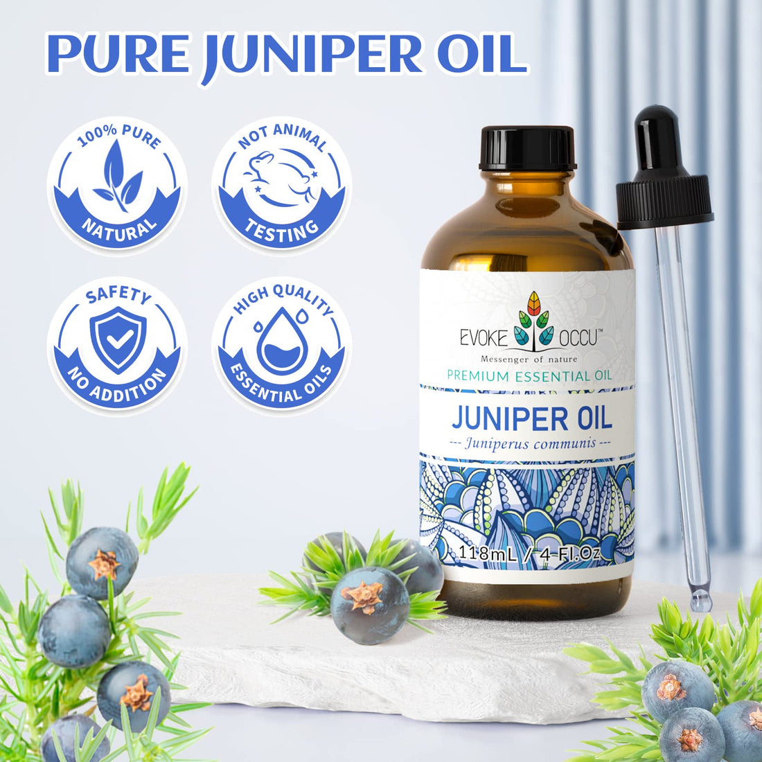 EVOKE OCCU Jasmine Essential Oil 118ml, Pure Jasmine Oil for Aromatherapy Diffuser Candle Soap Making- 4 FL Oz