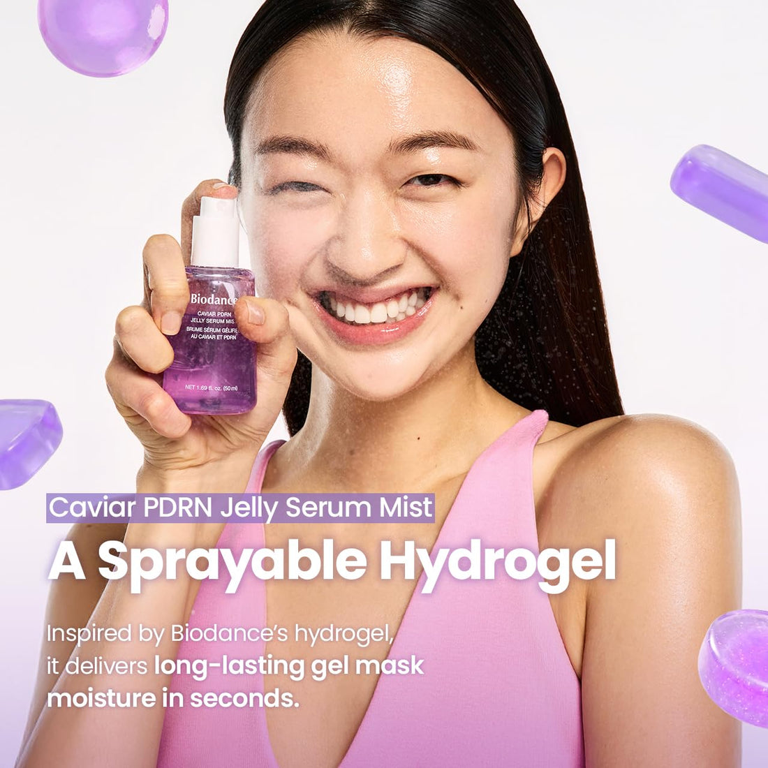 BIODANCE Collagen Peptides Jelly Serum Mist, Hydrating Face Mist, Plumping, Anti-Aging Face Spray, Sprayable Hydrogel, Travel Essentials & Self Care Gifts for Women, Korean Skin Care | 1.69 fl.oz Halalzen