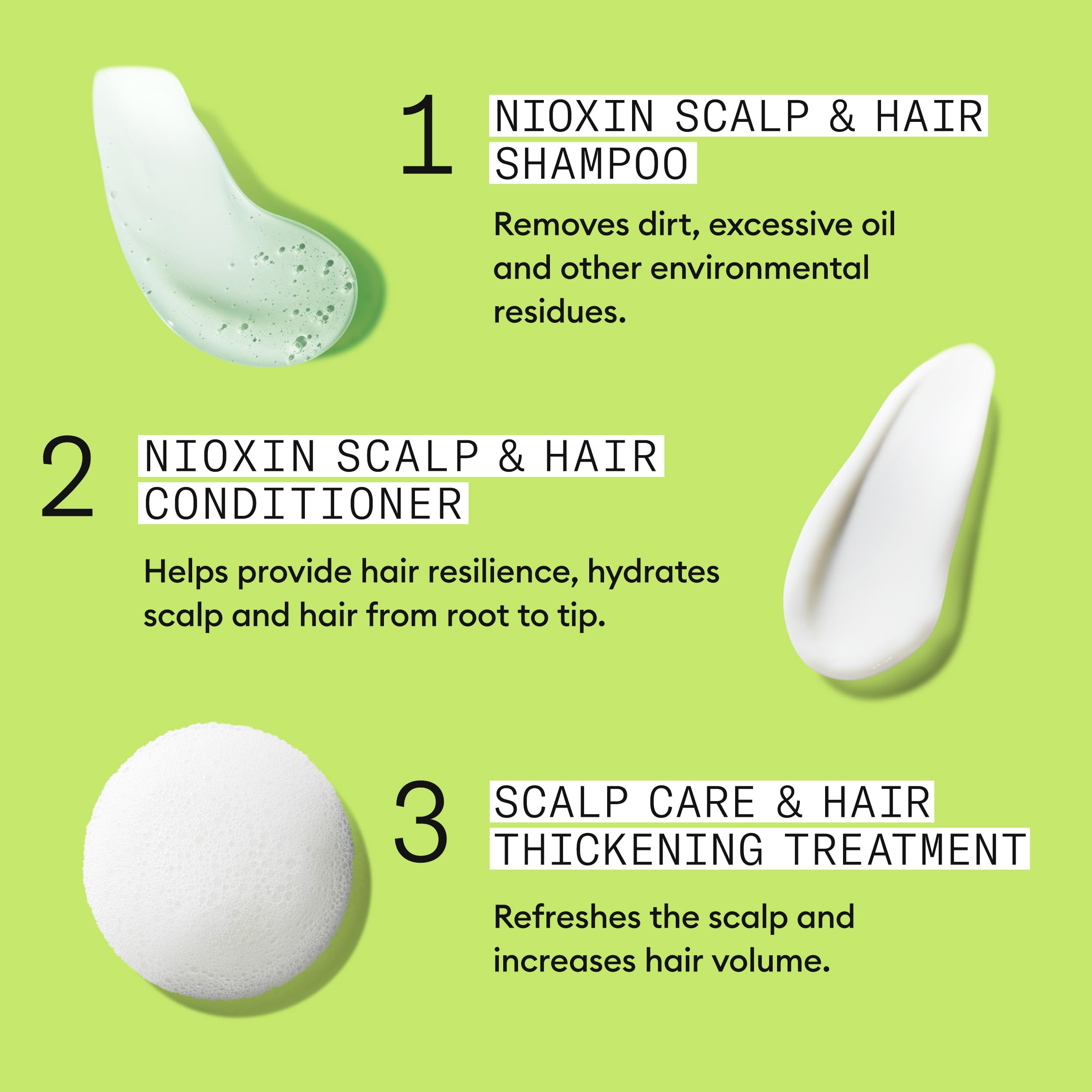 Nioxin System 2 - Hair Thickening System For Natural Hair with Progressed Thinning - Biotin & Niacinamide - Shampoo, Conditioner, Serum