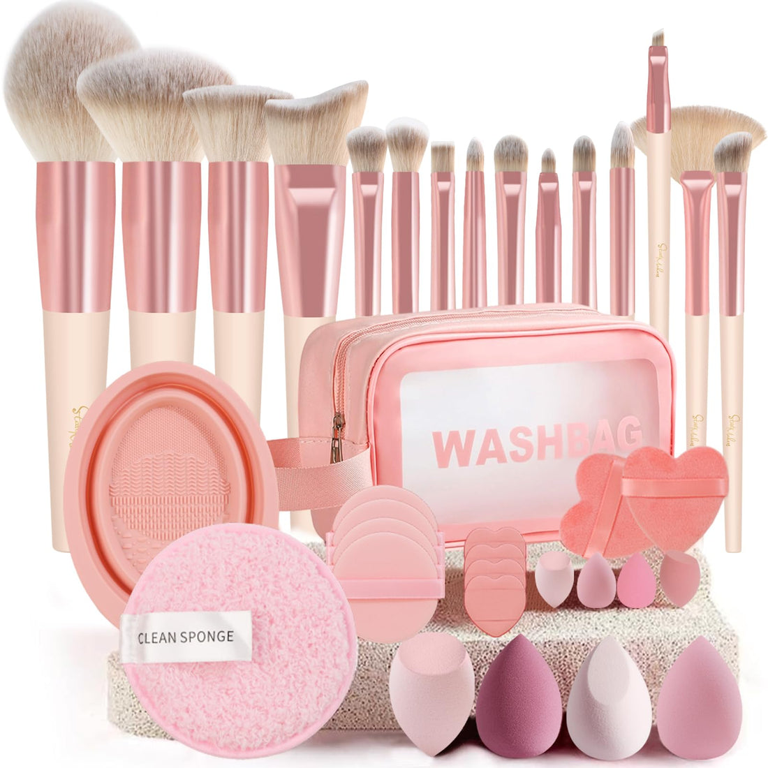 Makeup Brushes 10Pcs Marble Makeup Brush Set Foundation Powder Blush Blending Eyeshadow Brushes Sets Halalzen