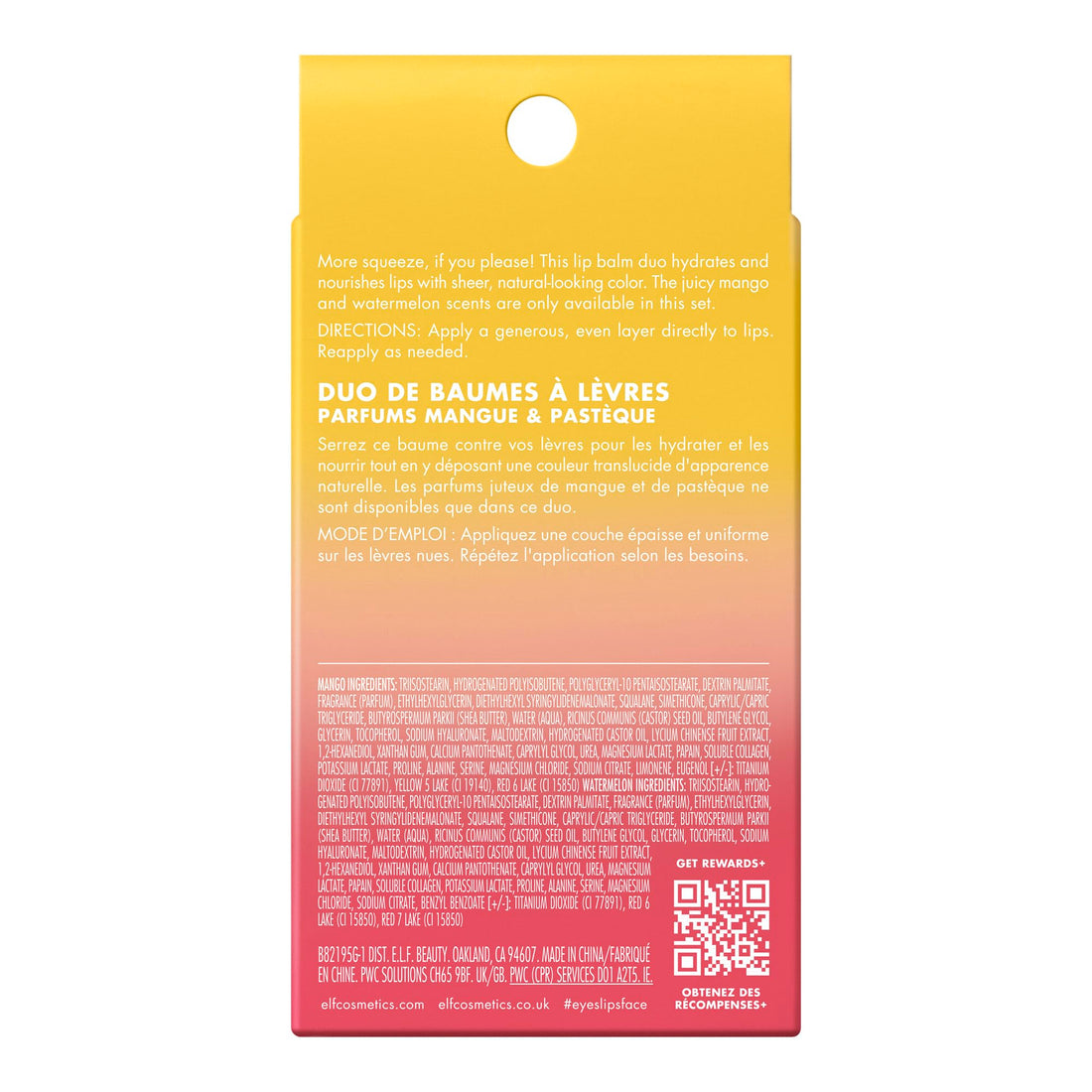 e.l.f. Squeeze Me Lip Balm, Moisturising Lip Balm For A Sheer Tint Of Colour, Infused With Hyaluronic Acid, Vegan & Cruelty-free, Strawberry