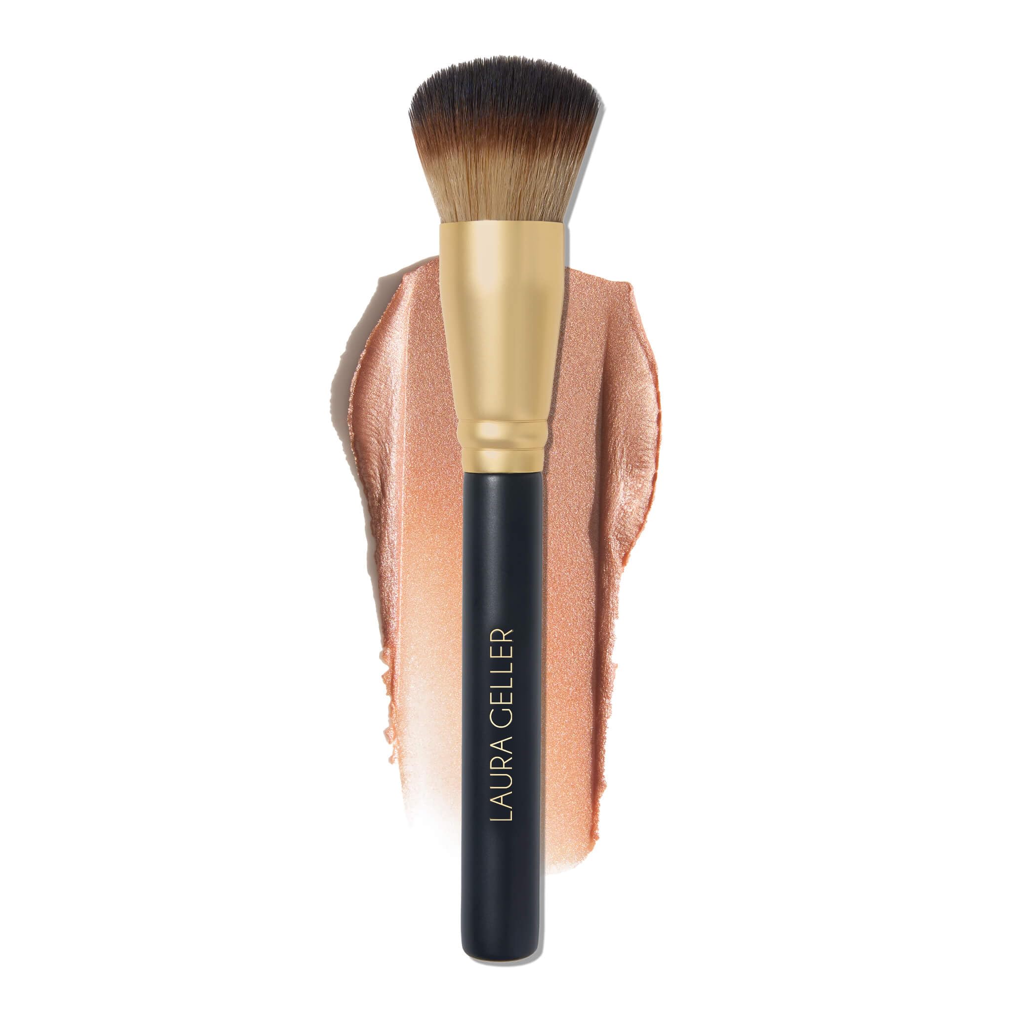 LAURA GELLER NEW YORK Retractable Black Kabuki Brush for Liquid, Cream and Powder Face Makeup With Aluminum Handle Halalzen