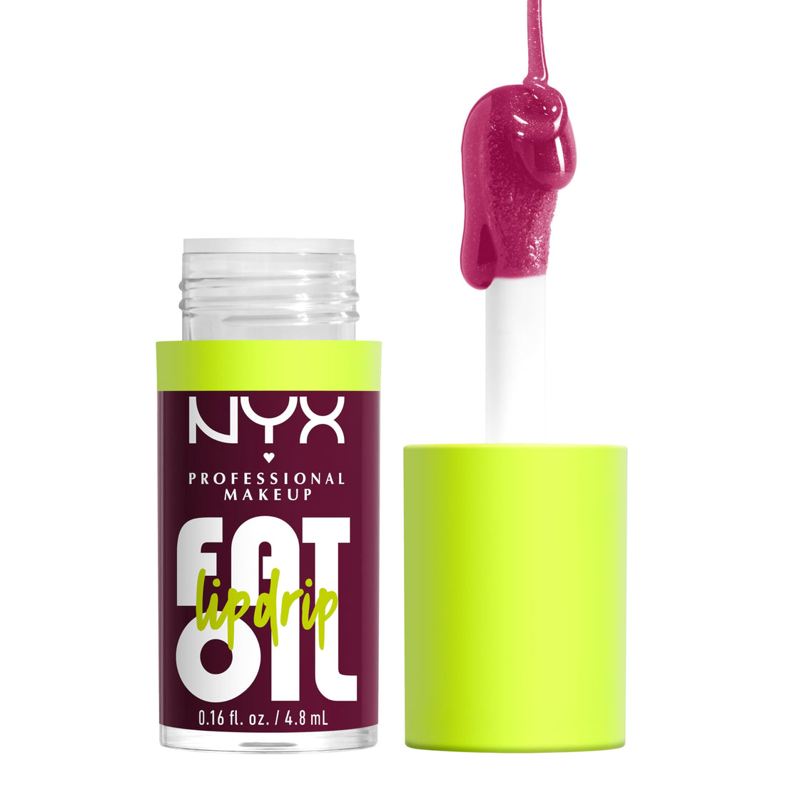 NYX Professional Makeup Lip Oil, Fat Oil Lip Drip, High Shine Tinted Gloss, 12hr Hydrating Lip Treatment with Squalane, Non-Sticky, Vegan, Shade: Splash Of Cream