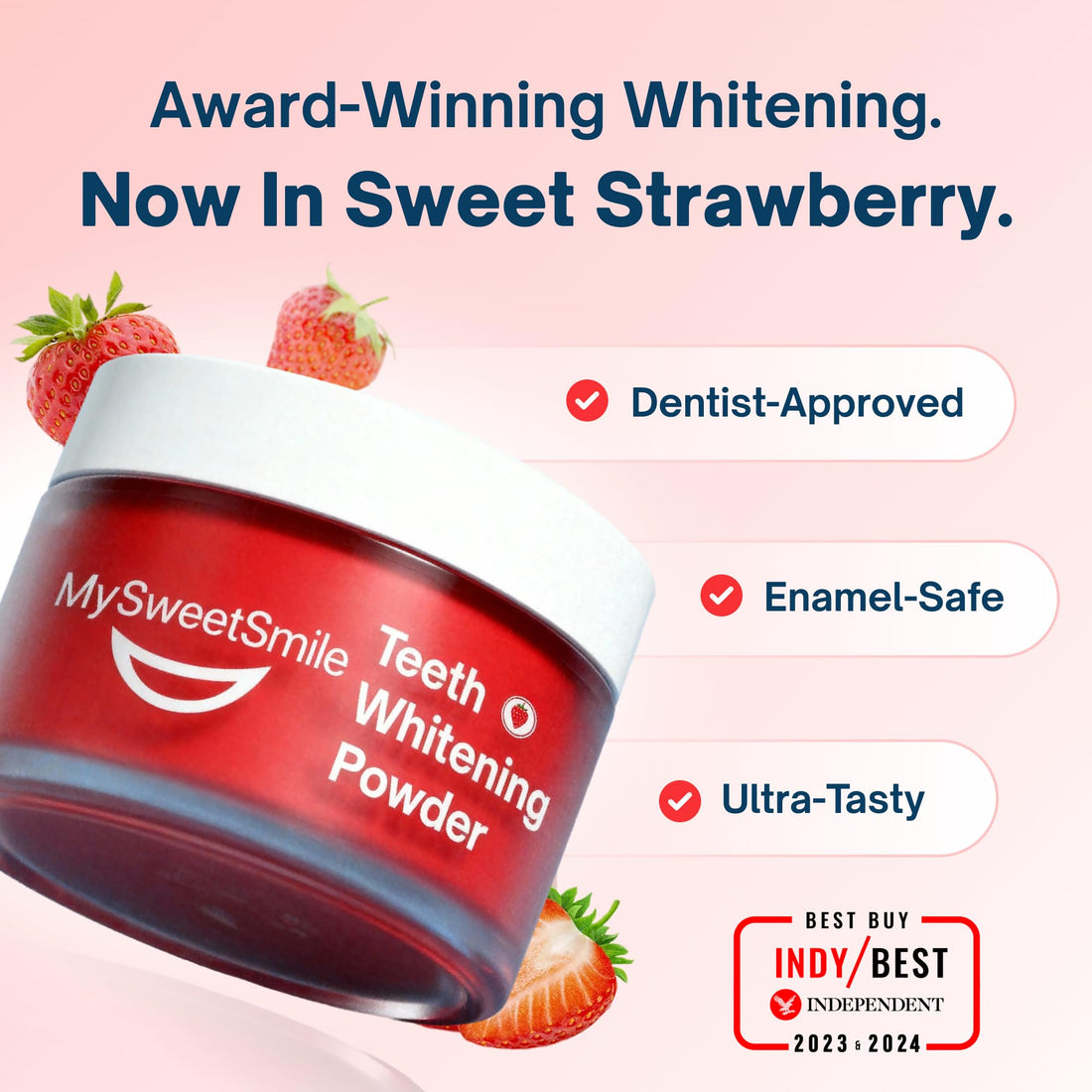 MySweetSmile Teeth Whitening Powder – 6 Month Supply – Removes Years of Coffee, Tea, Smoking & Ageing Stains – Dentist-Approved & Enamel-Safe – IndyBest Award-Winning Whitener – Fresh Mint Flavour