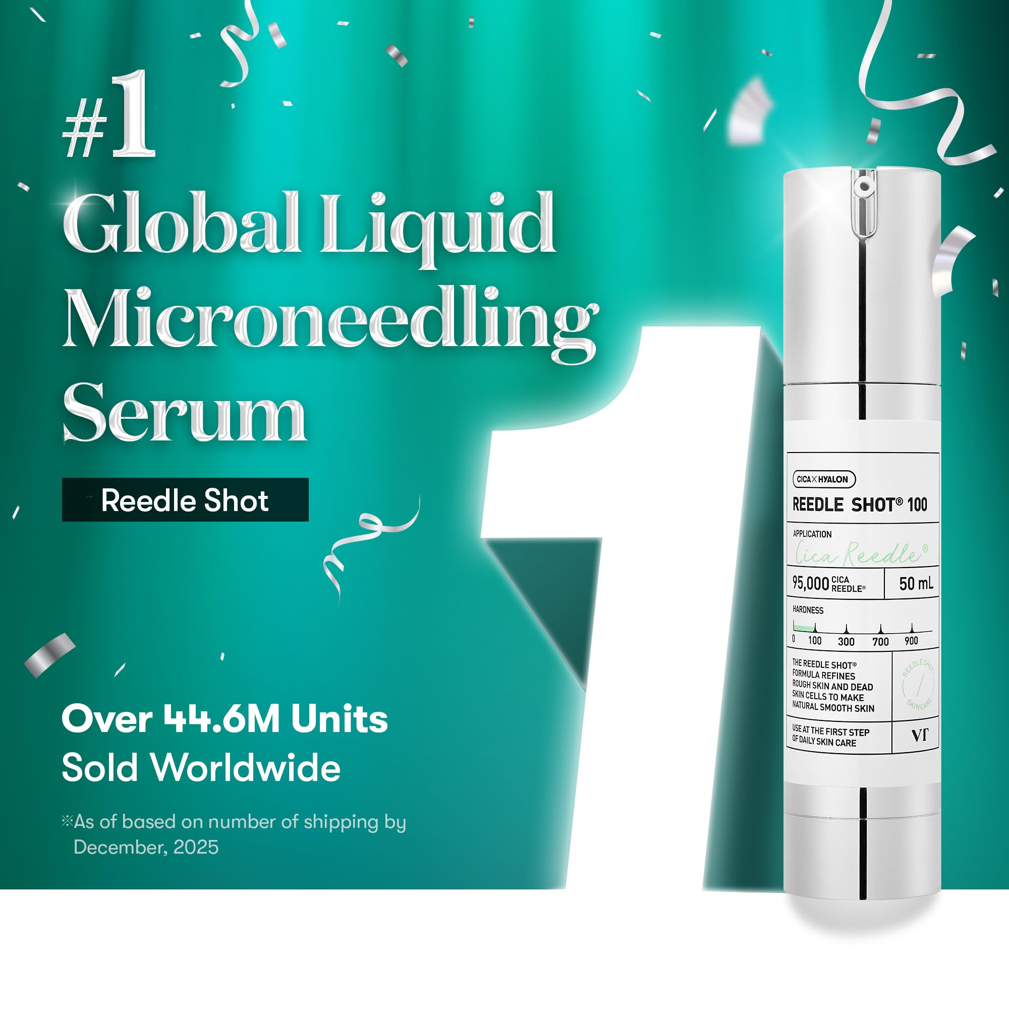 VT COSMETICS CICA Reedle Shot 300, Spicule Microneedling Serum for Pore Care & Exfoliation, Exosome & Centella Asiatica for Glass Skin, Smooth Skin Texture, Korean Skin Booster (1.69 Fl Oz / 50ml) Halalzen