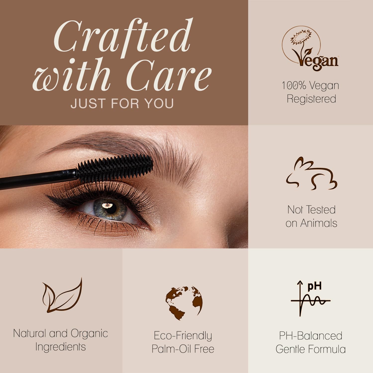 Poppy Austin - Vegan Mascara Black Volume And Length Waterproof - Gentle, Hypoallergenic Volumising Mascara, Organic & Cruelty Free All Natural Organic For Sensitive Eyes (9 Gram) Halalzen