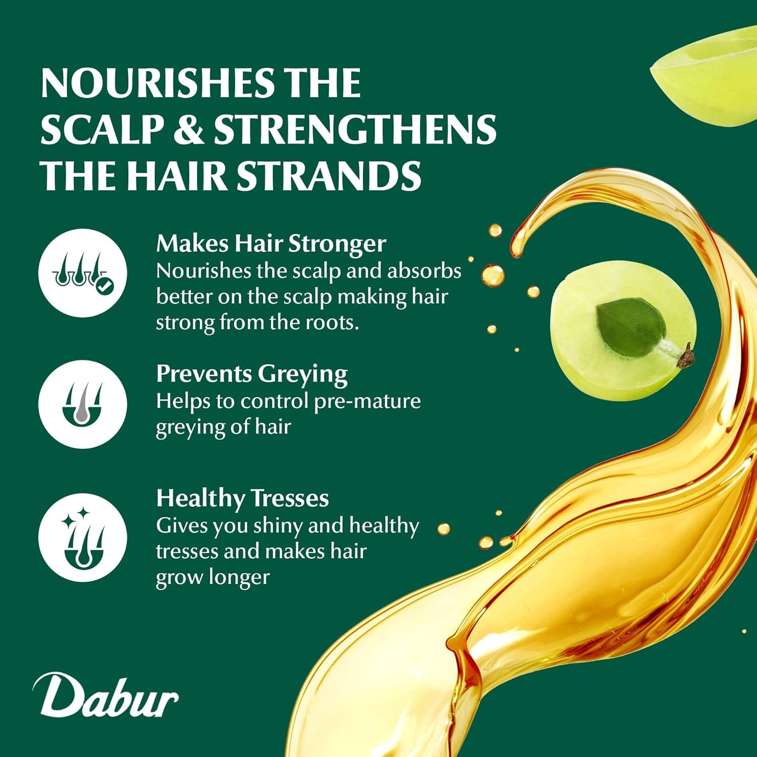 Dabur Amla Hair Oil - 200ml | For Strong, Long and Thick hair | Nourishes Scalp | Controls Hair Fall, Strengthens Hair & Promotes Hair Growth