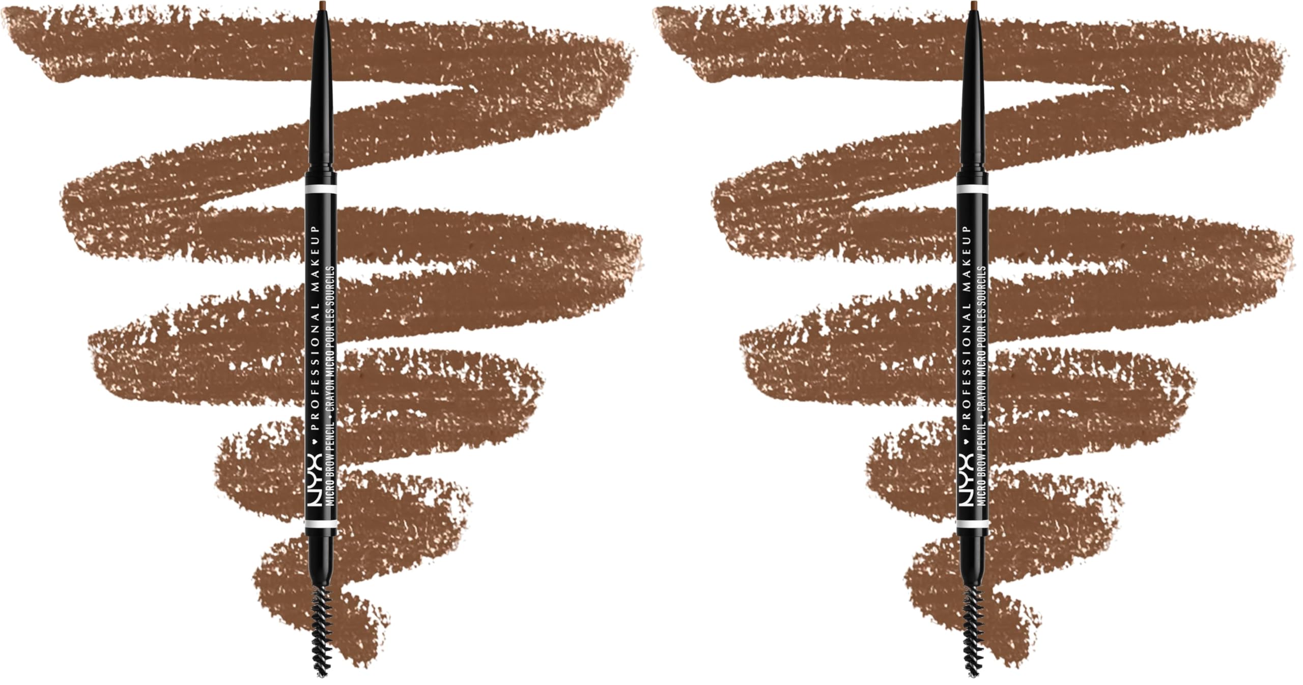 NYX Professional Makeup Brow Pencil, Micro Brow Dual Ended Ultrafine Pencil Tip with Mechanical Brow Tool and Spoolie Brush, Vegan Formula, Shade: Ash Brown