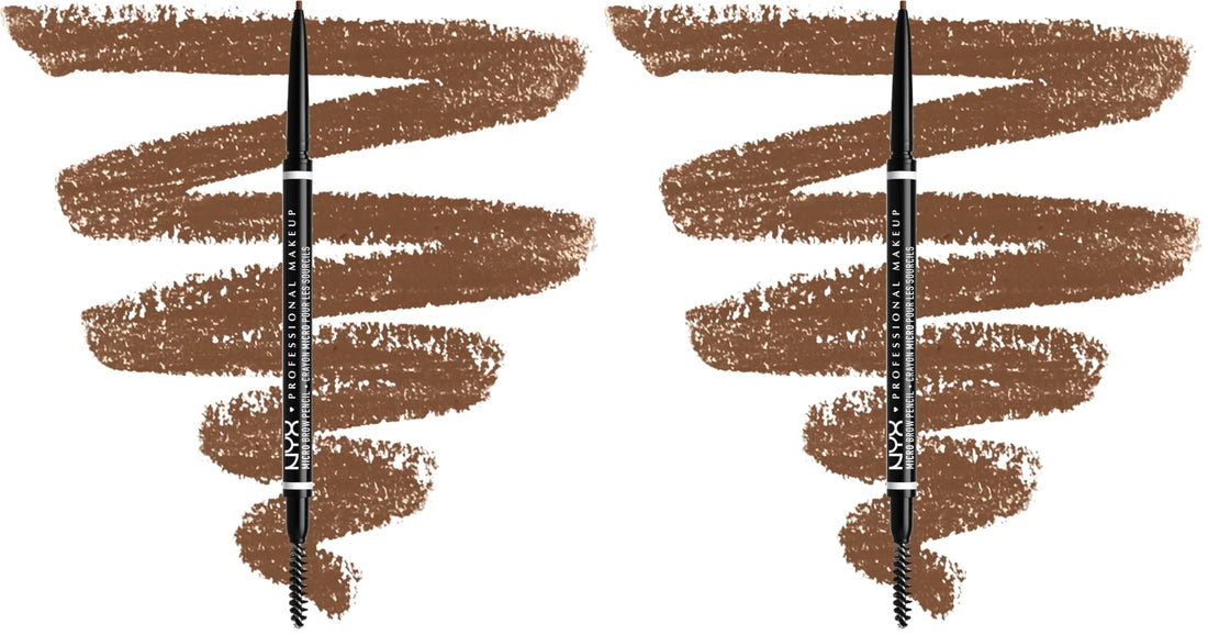 NYX Professional Makeup Brow Pencil, Micro Brow Dual Ended Ultrafine Pencil Tip with Mechanical Brow Tool and Spoolie Brush, Vegan Formula, Shade: Ash Brown